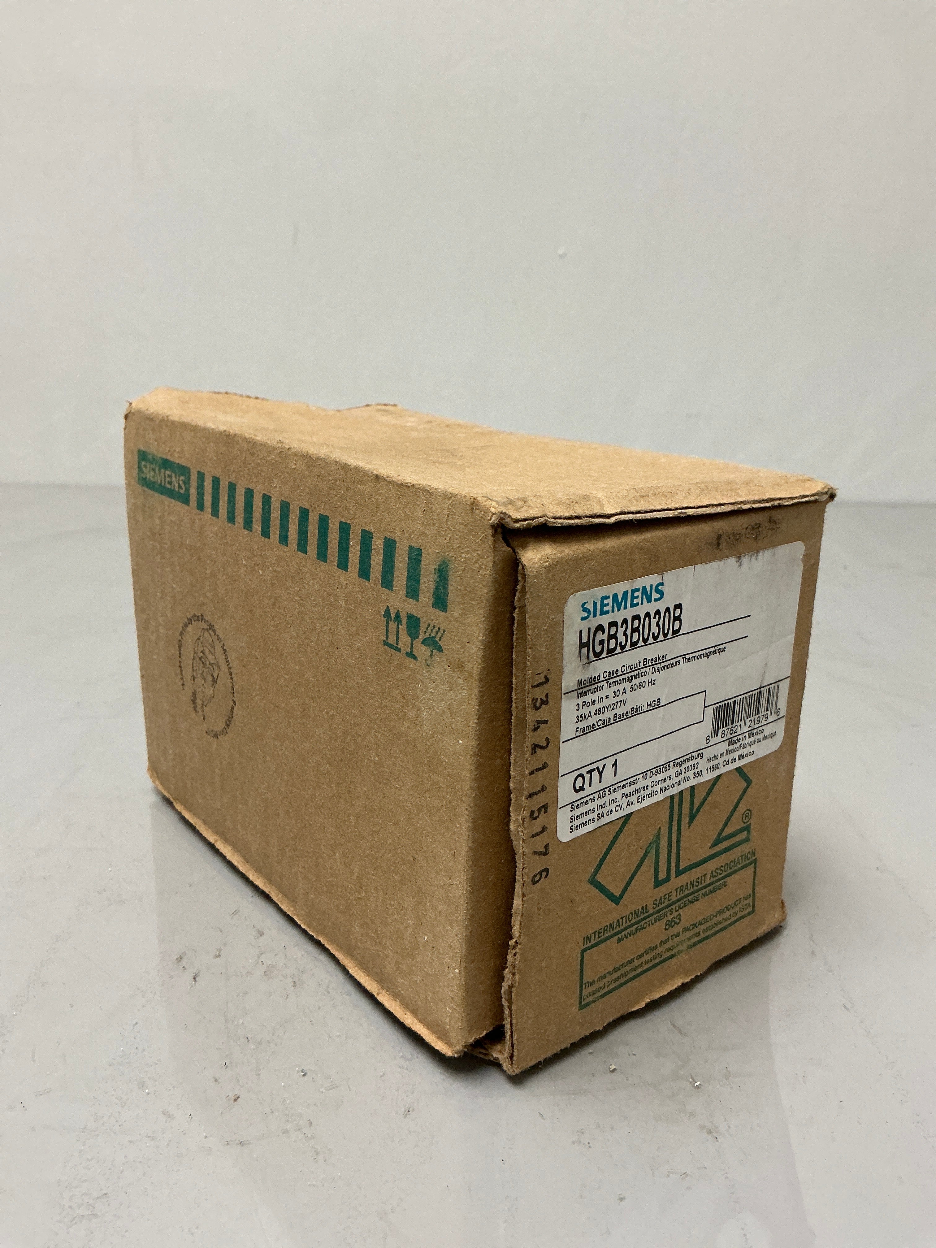New Siemens HGB3B030 3 Pole, 30 Amps, 480 Volts Circuit Breaker