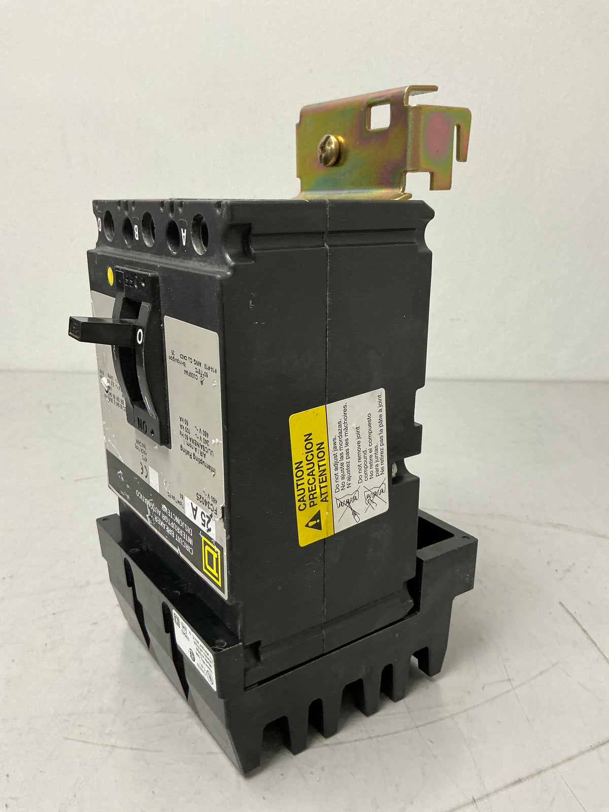 Used Square D FC34025 3 Pole, 25 Amps, 480 Volts Circuit Breaker
