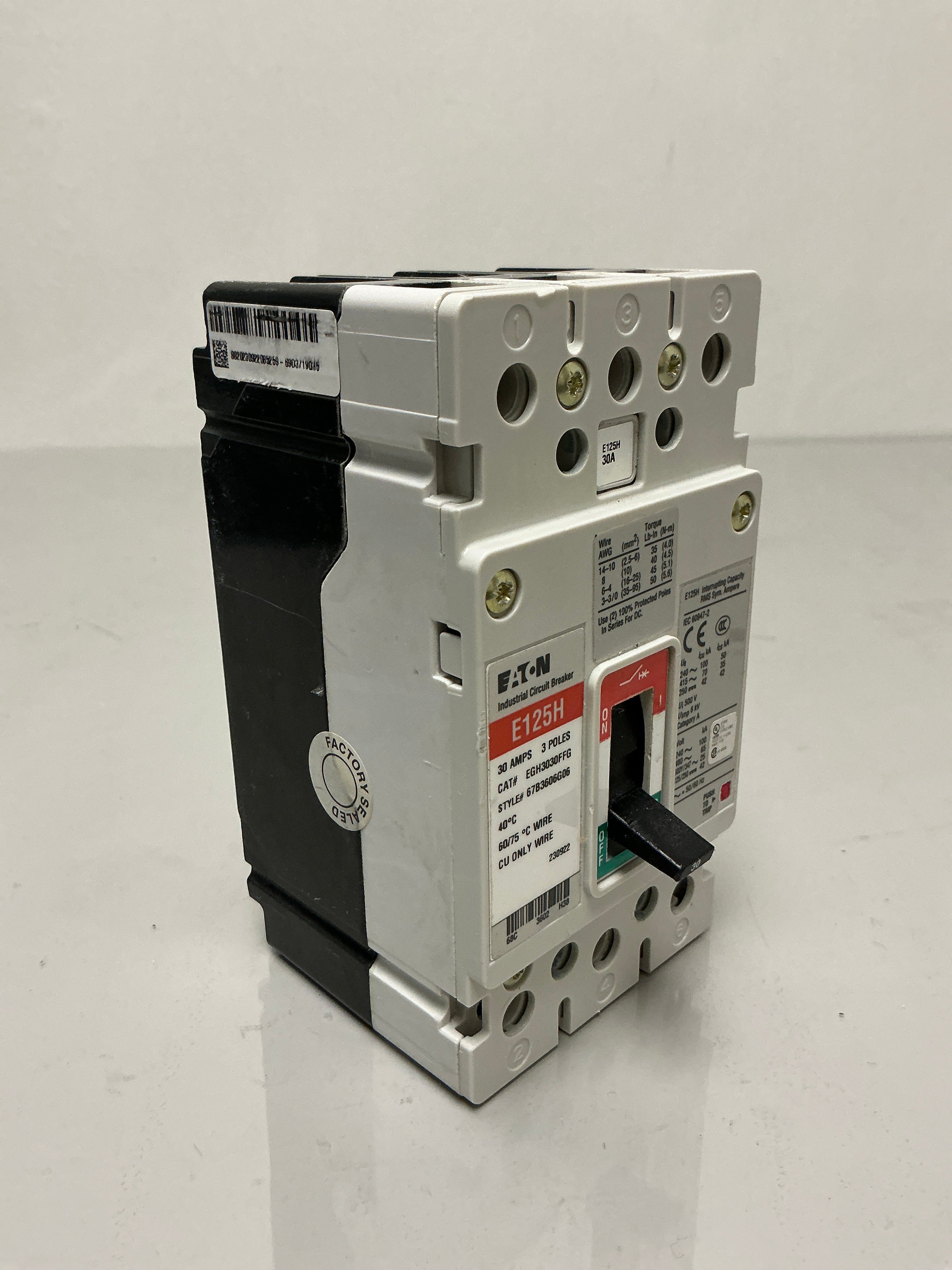 Used Siemens EGH3030FFG 3 Pole, 30 Amps, Circuit Breaker