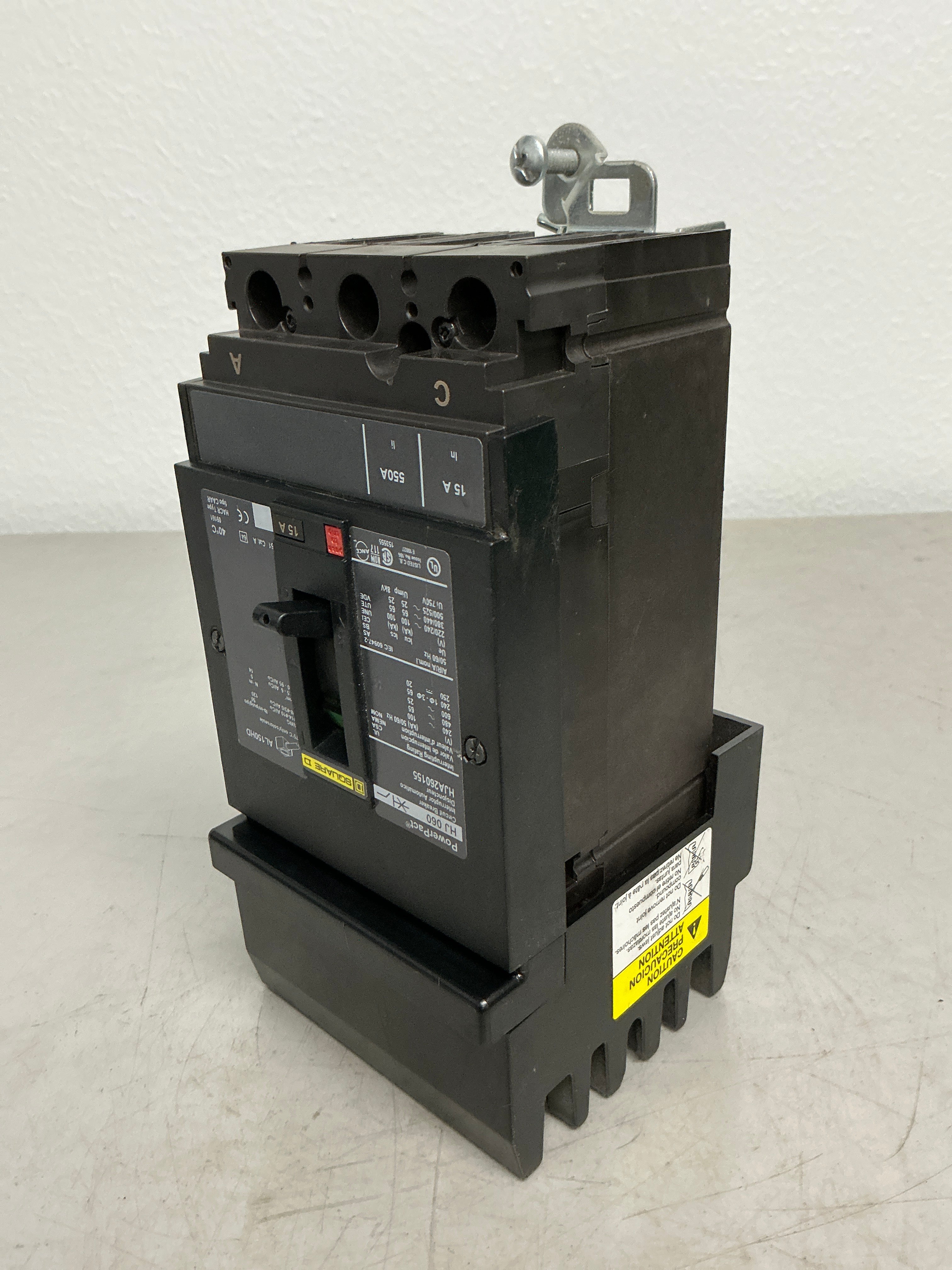 Used Square D HJA260155 2 Pole 15 Amp 600 Volt