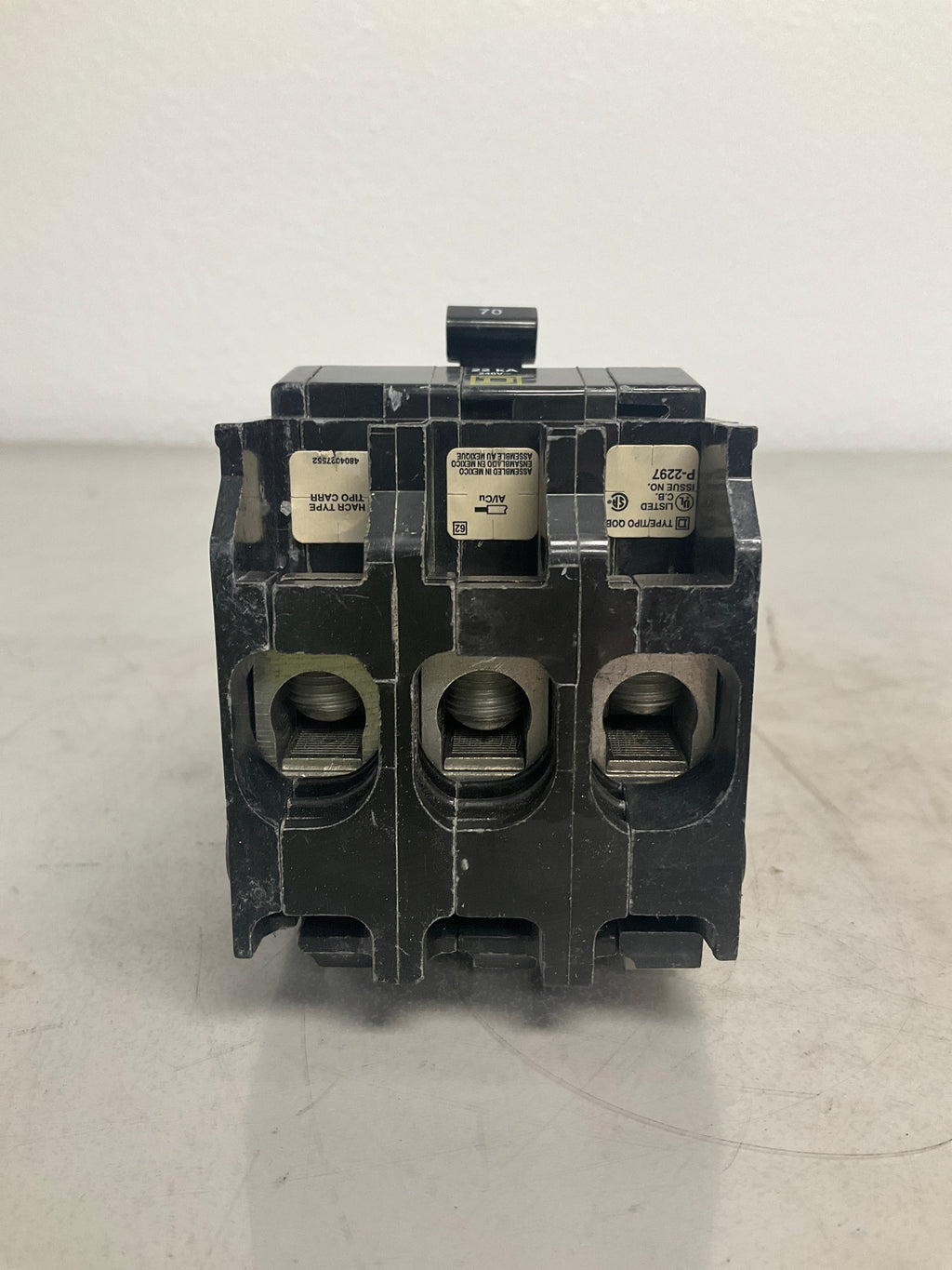 Used Square D QOB370VH 3 Pole, 70 Amps, 240 Volts