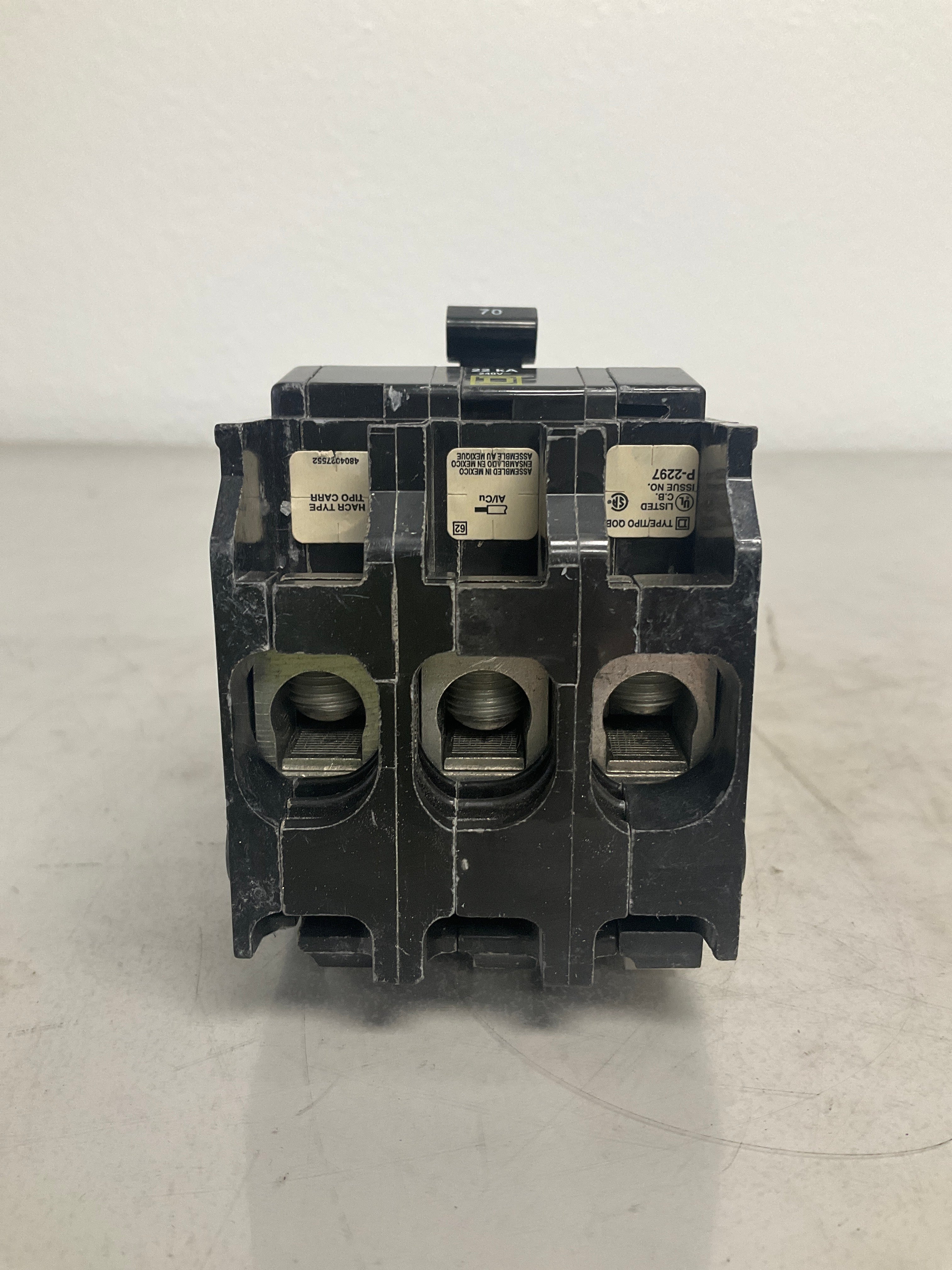 Used Square D QOB370VH 3 Pole, 70 Amps, 240 Volts