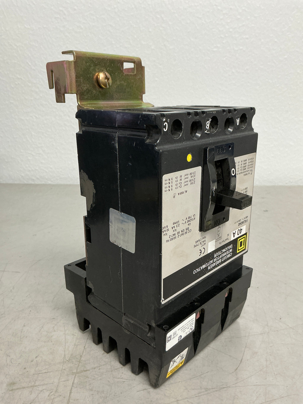 Used Square D FA34040 3 Pole, 40 Amps, 480 Volts