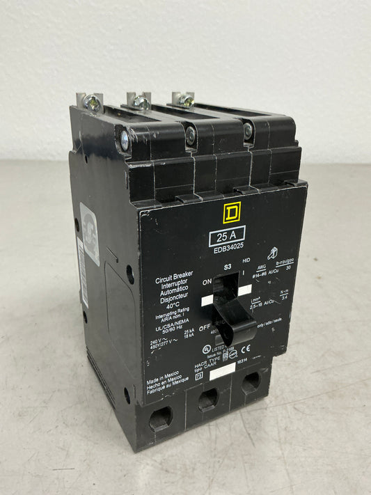 New Square D EDB34025 3 Pole, 25 Amps, 480 Volts