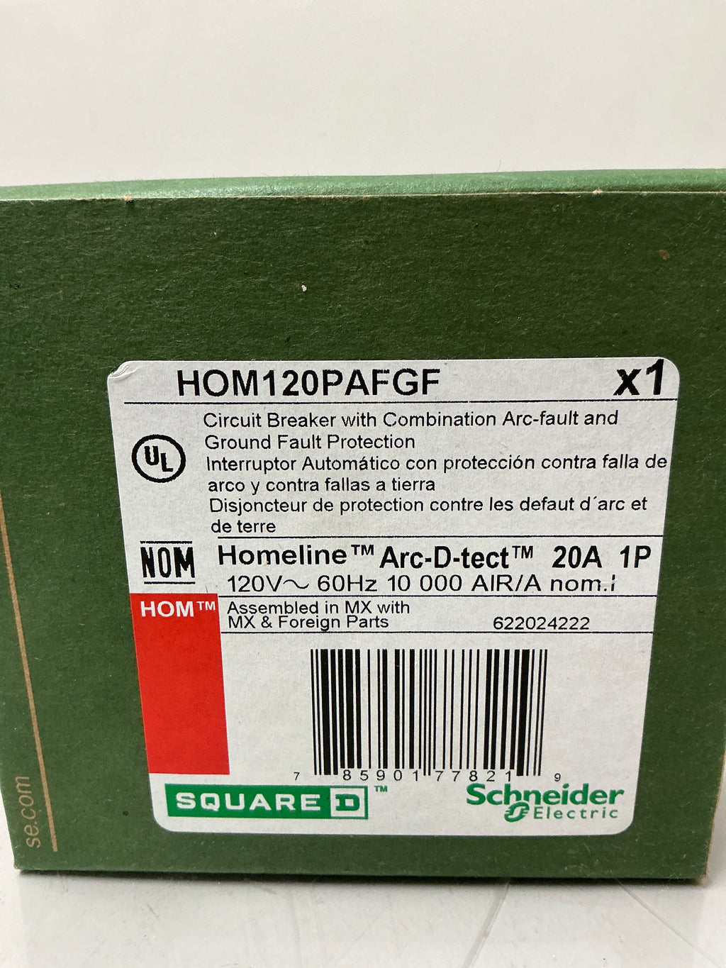 New Square D HOM120PAFGF 1 Pole, 20 Amps, 120 Volts Circuit Breaker