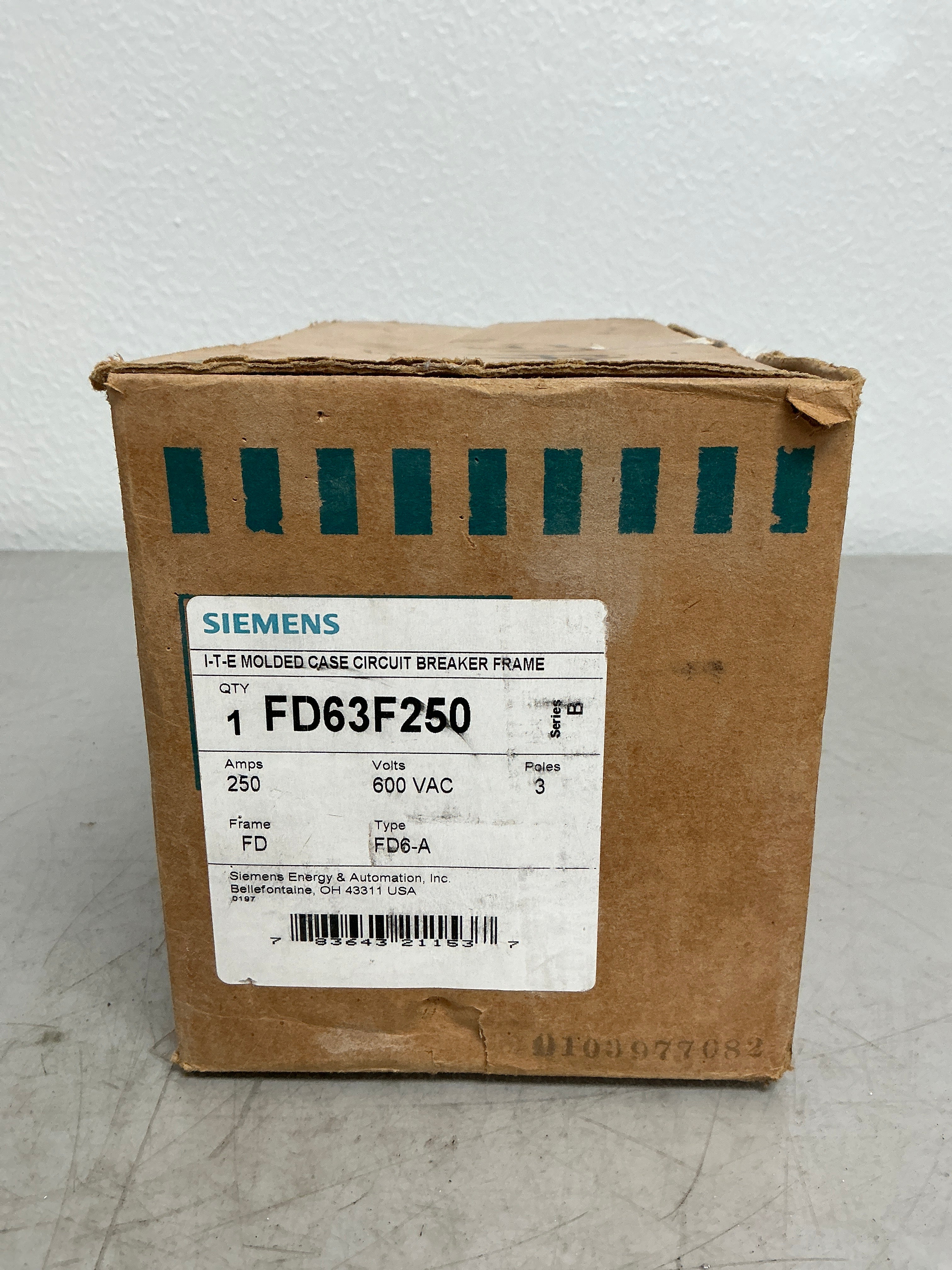New Siemens FD63F250 3 Pole, 250 Amps, 600 Volts