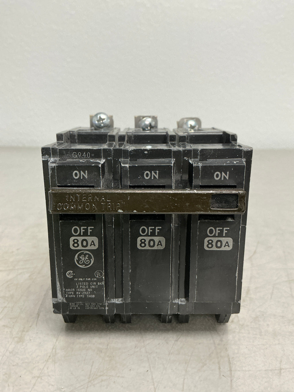 Used THQB32080 3 Pole, 80 Amps, 240 Volts