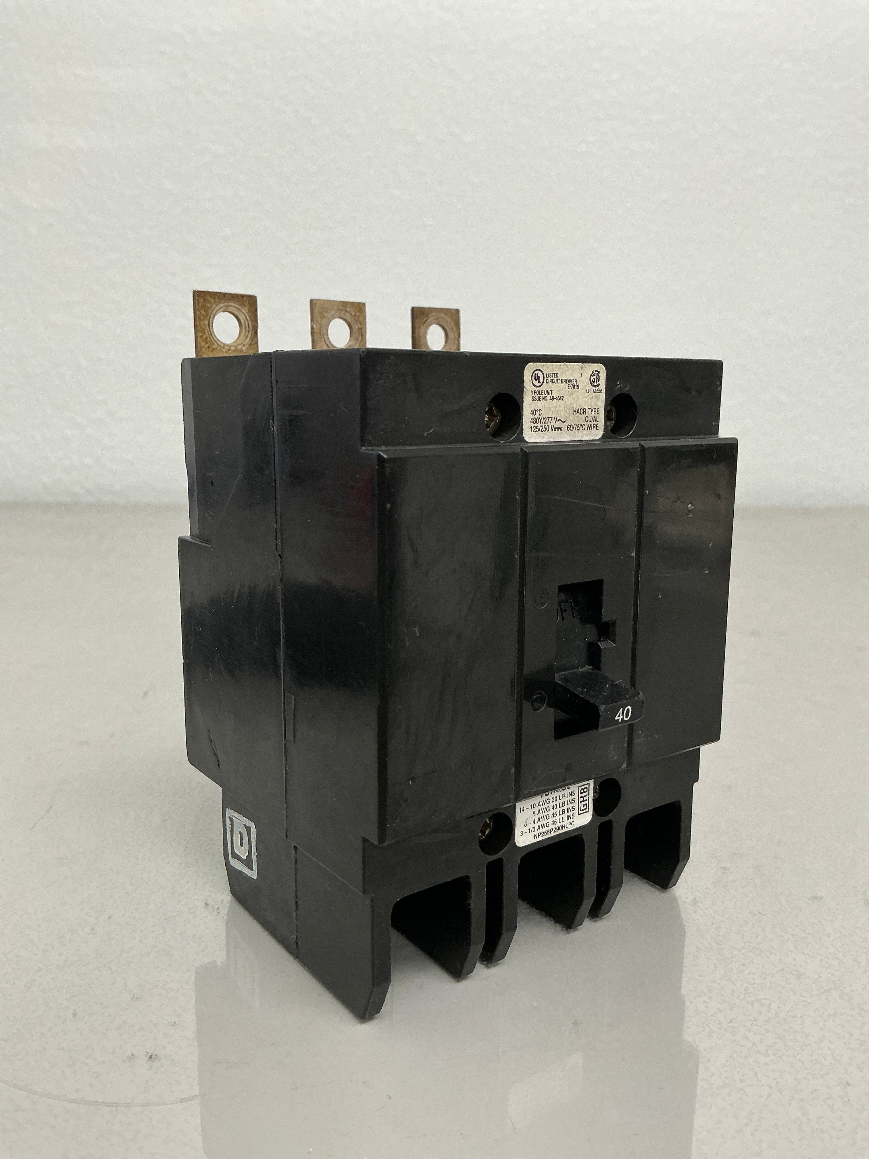 Used GHB3040 3 Pole, 40Amps, 277/480 Volts