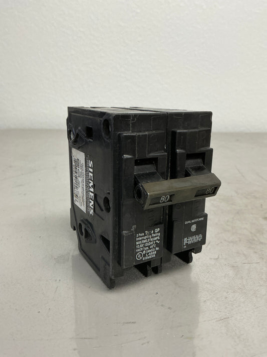 Used Siemens Q280 2 Pole, 80 Amps, 240 Volts