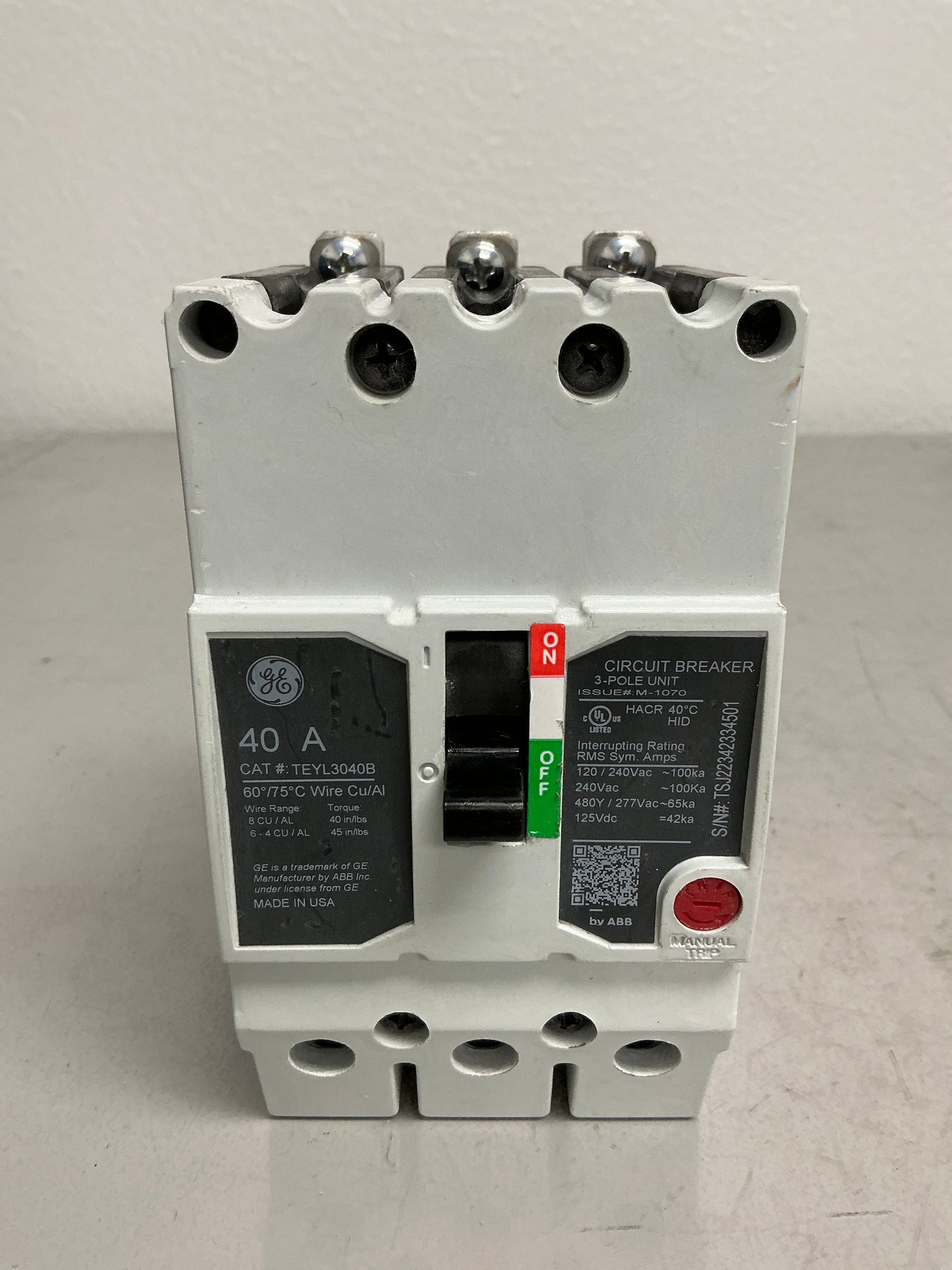 New TEYL3040B 3 Pole, 40 Amps