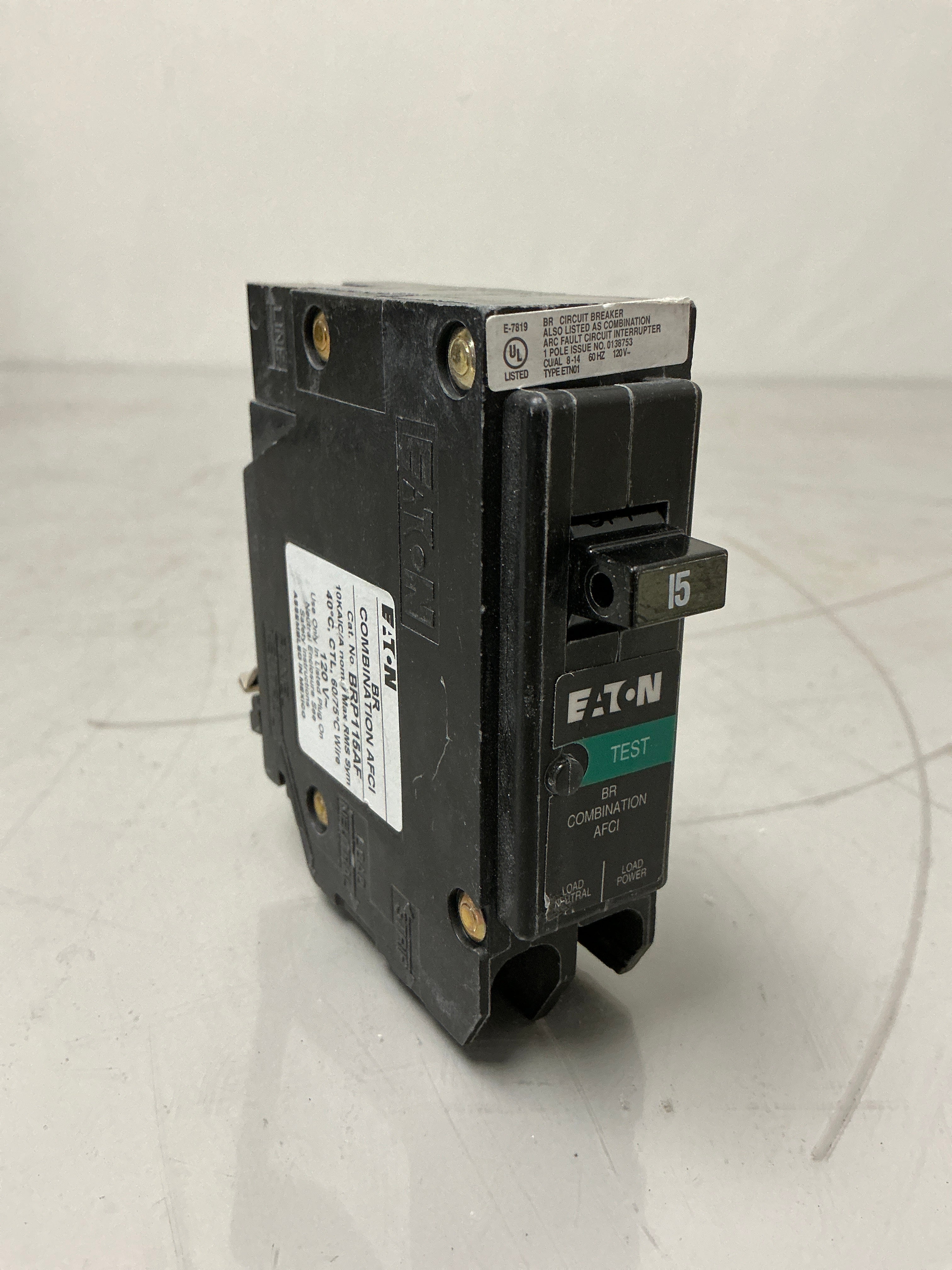 New Eaton BRP115DF 1 Pole, 15 Amps, 120 Volts Circuit Breaker