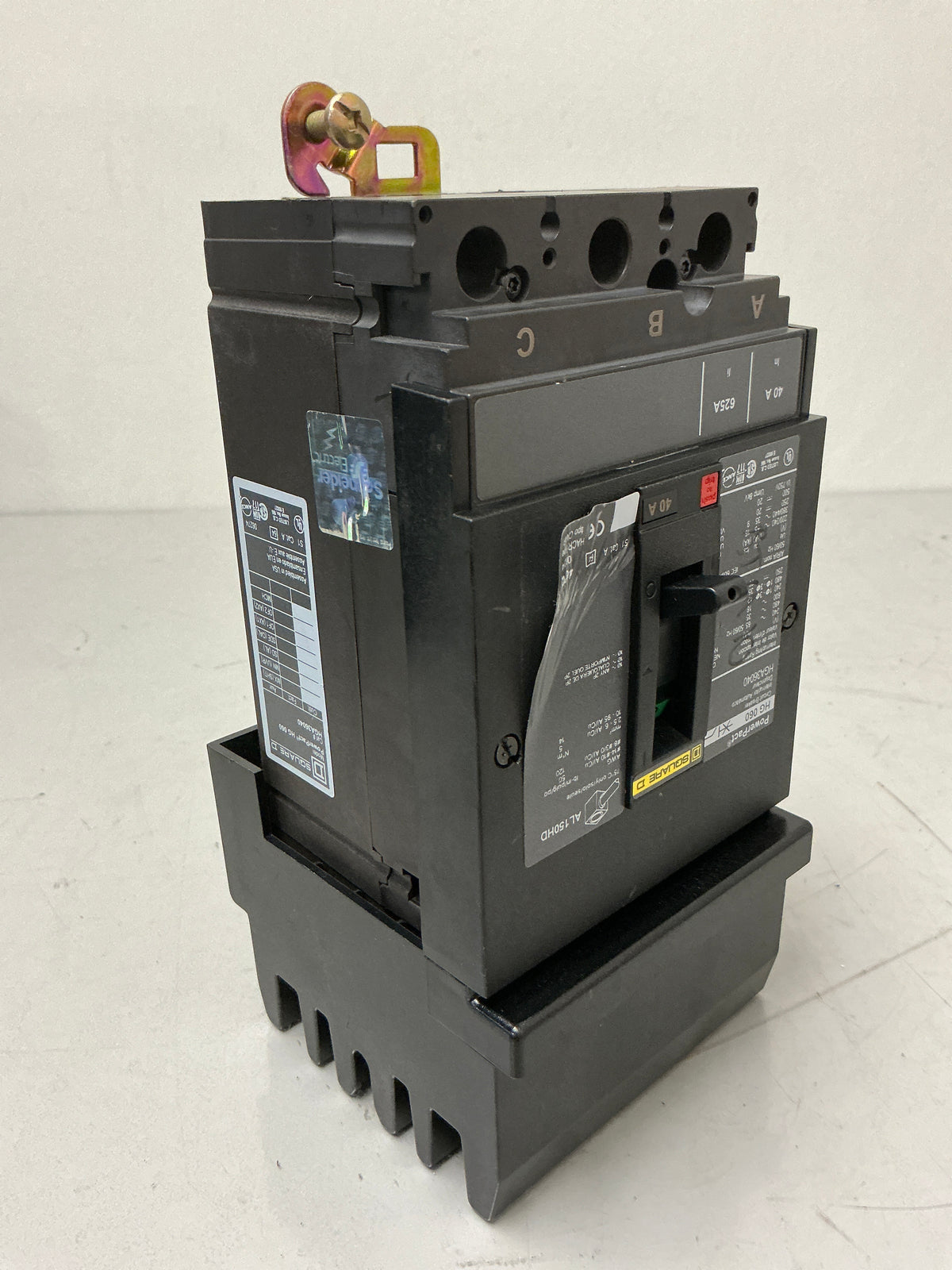 Used Square D HGA36040 3 Pole, 40 Amps, 600 Volts Circuit Breaker