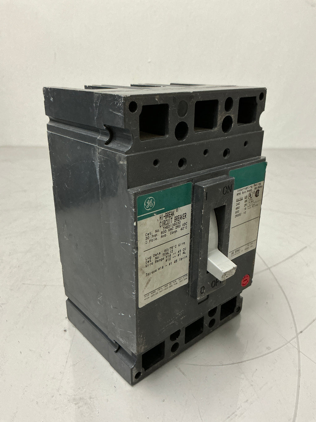 Used THED136030 3 Pole, 30 Amps, 600 Volts Circuit Breaker