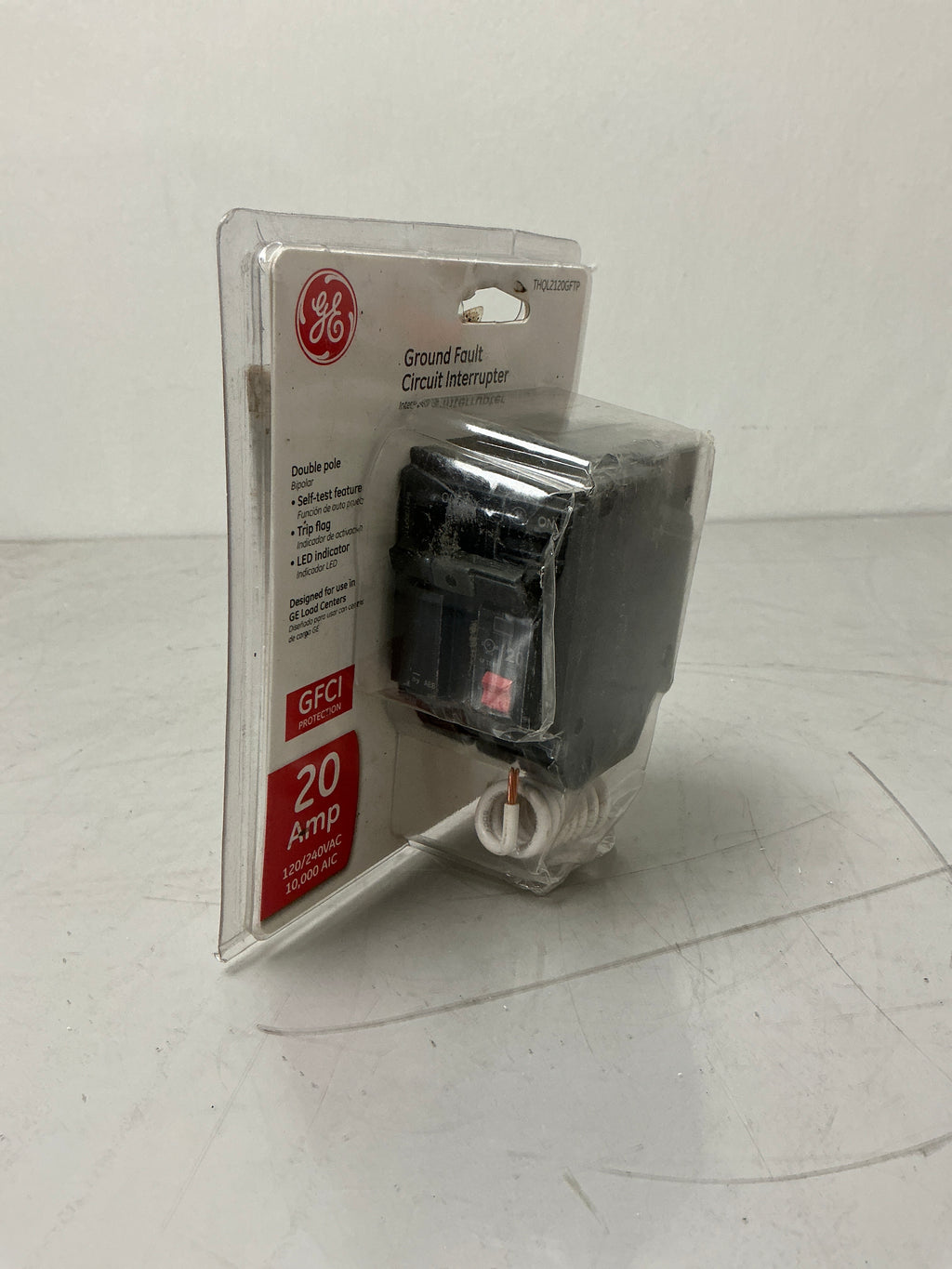 New GE THQL2120GFTP 2 Pole, 20 Amps, 120 Volts, Circuit Breaker