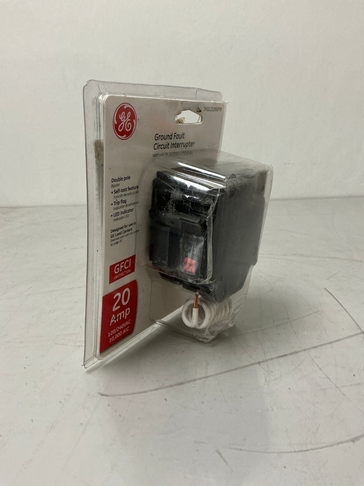New GE THQL2120GFTP 2 Pole, 20 Amps, 120 Volts, Circuit Breaker