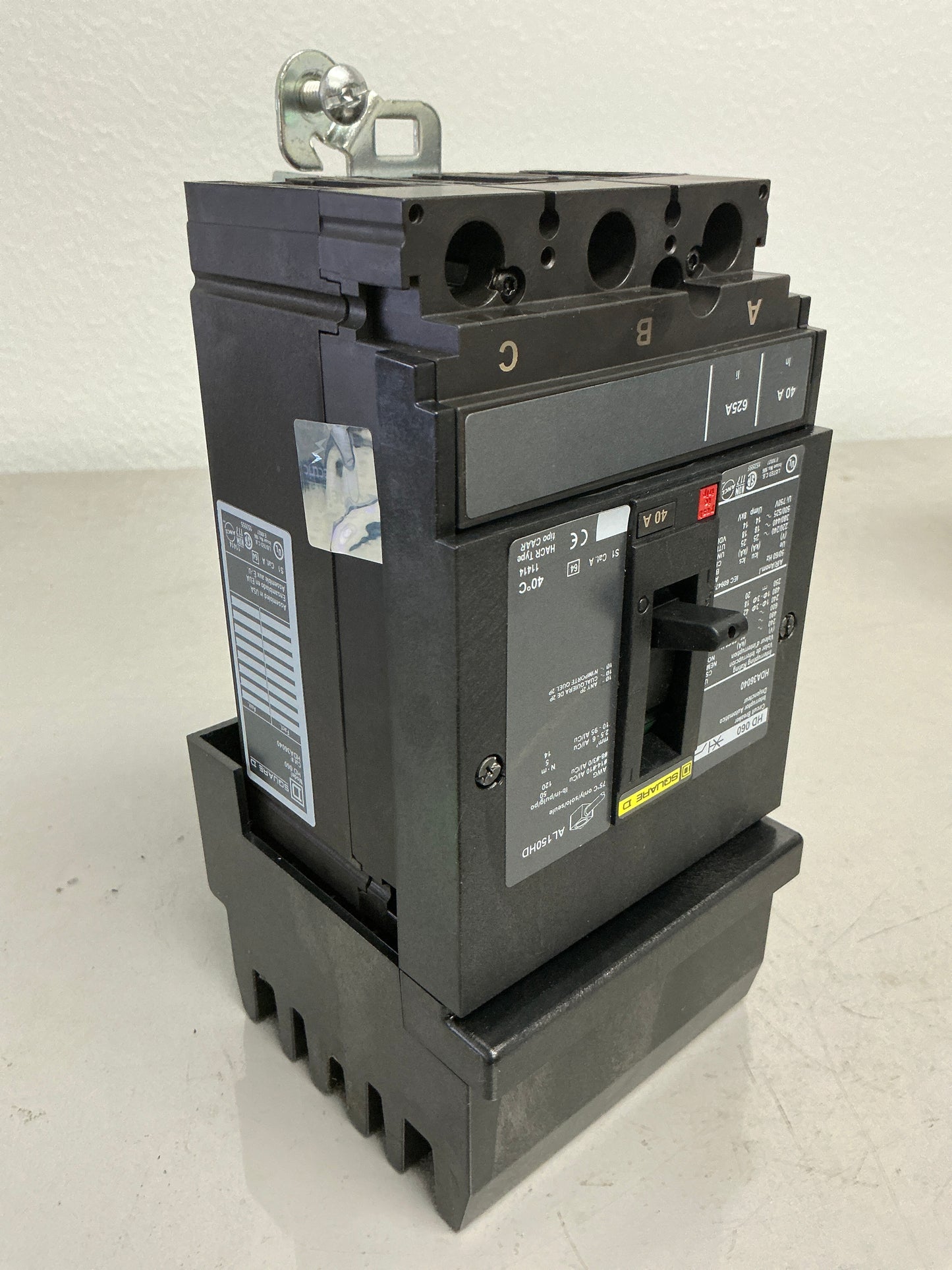 Used Square D HDA36040 3 Pole, 40 Amps, 600 Volts