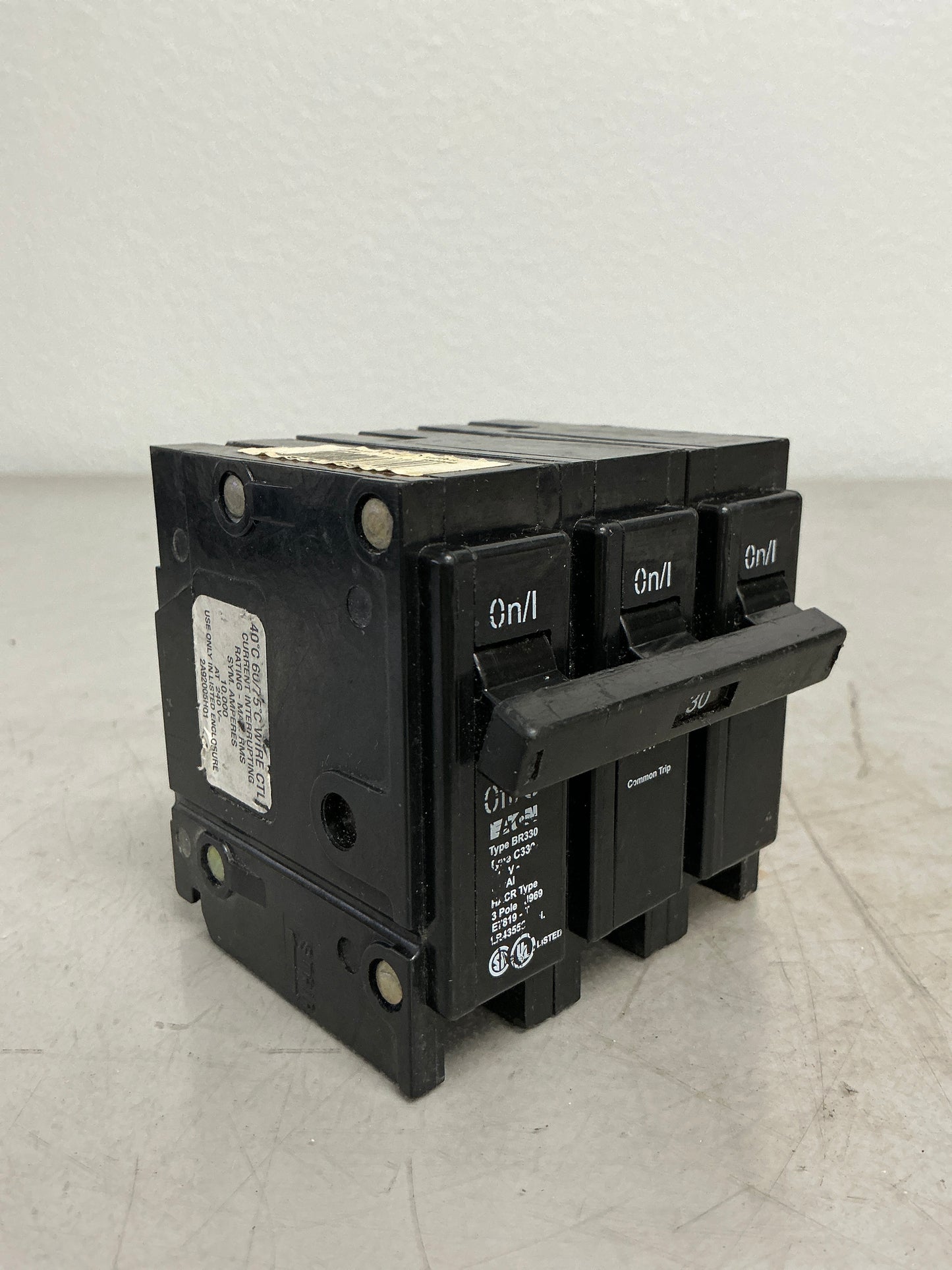Used Eaton BR330 3 Pole, 30 Amps, 240 Volts