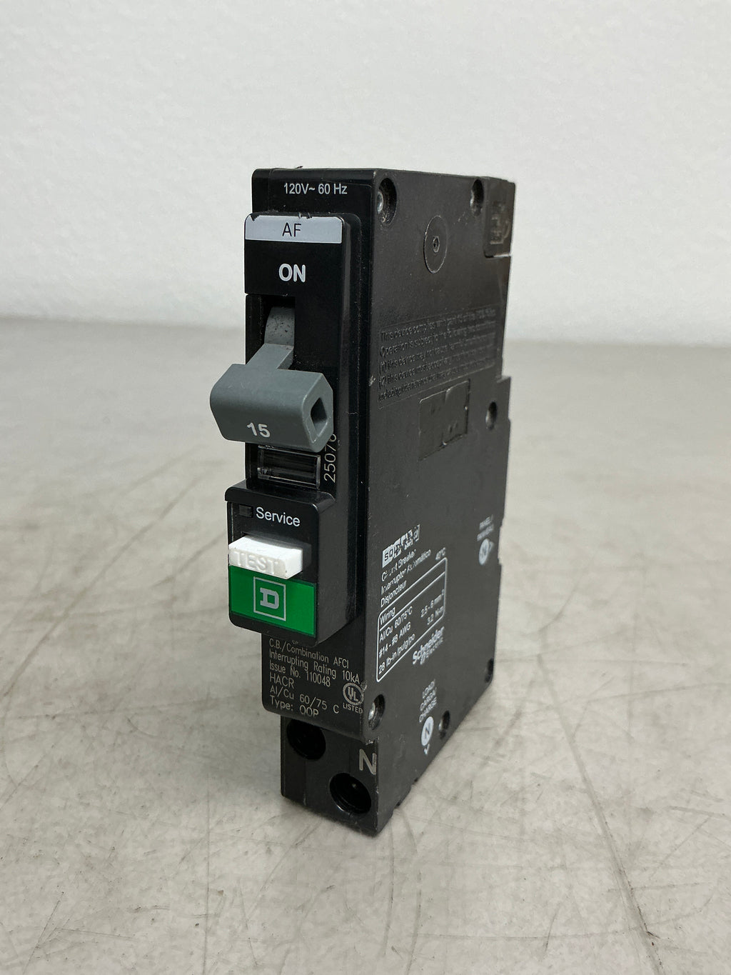Used Square D QO115PAF 1 Pole, 15 Amps, 120 Volts Circuit Breaker