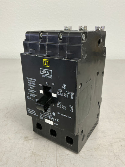 New Square D EGB34040 3 Pole, 40 Amps, 480 Volts