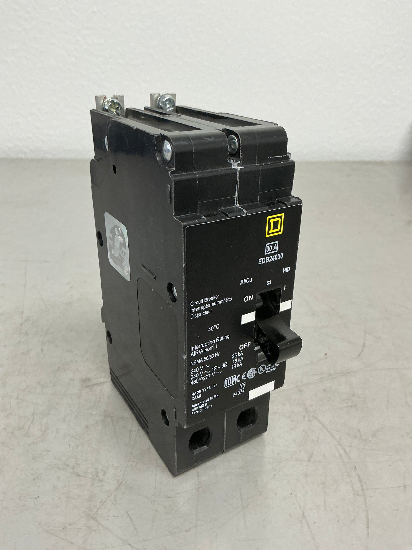 Used Square D EDB24030 2 Pole, 30 Amps, 480 Volts
