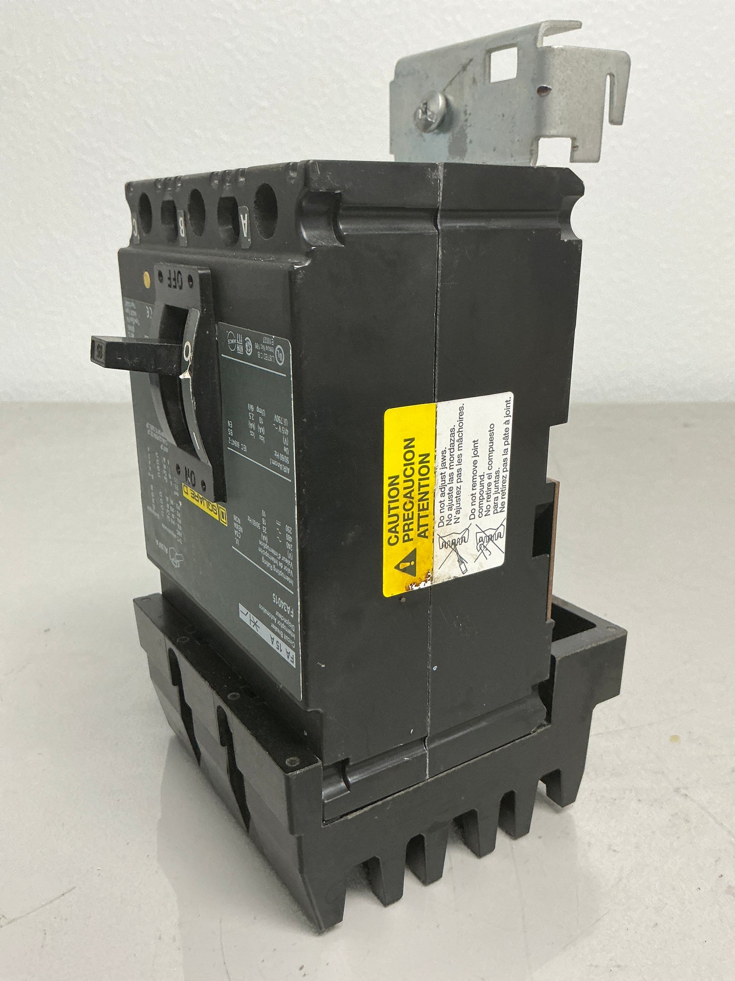 Used Square D FA34015 3 Pole, 15 Amps, 480 volts