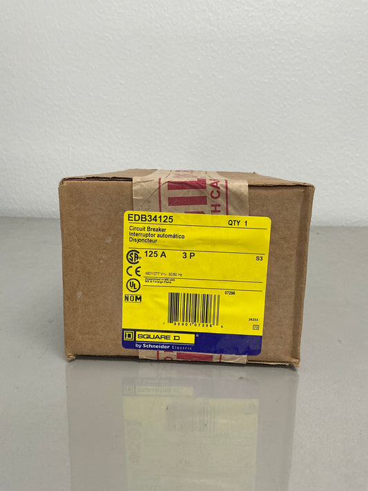New Square D EDB34125 125 Amp, 3 Pole, 277/480 Volt