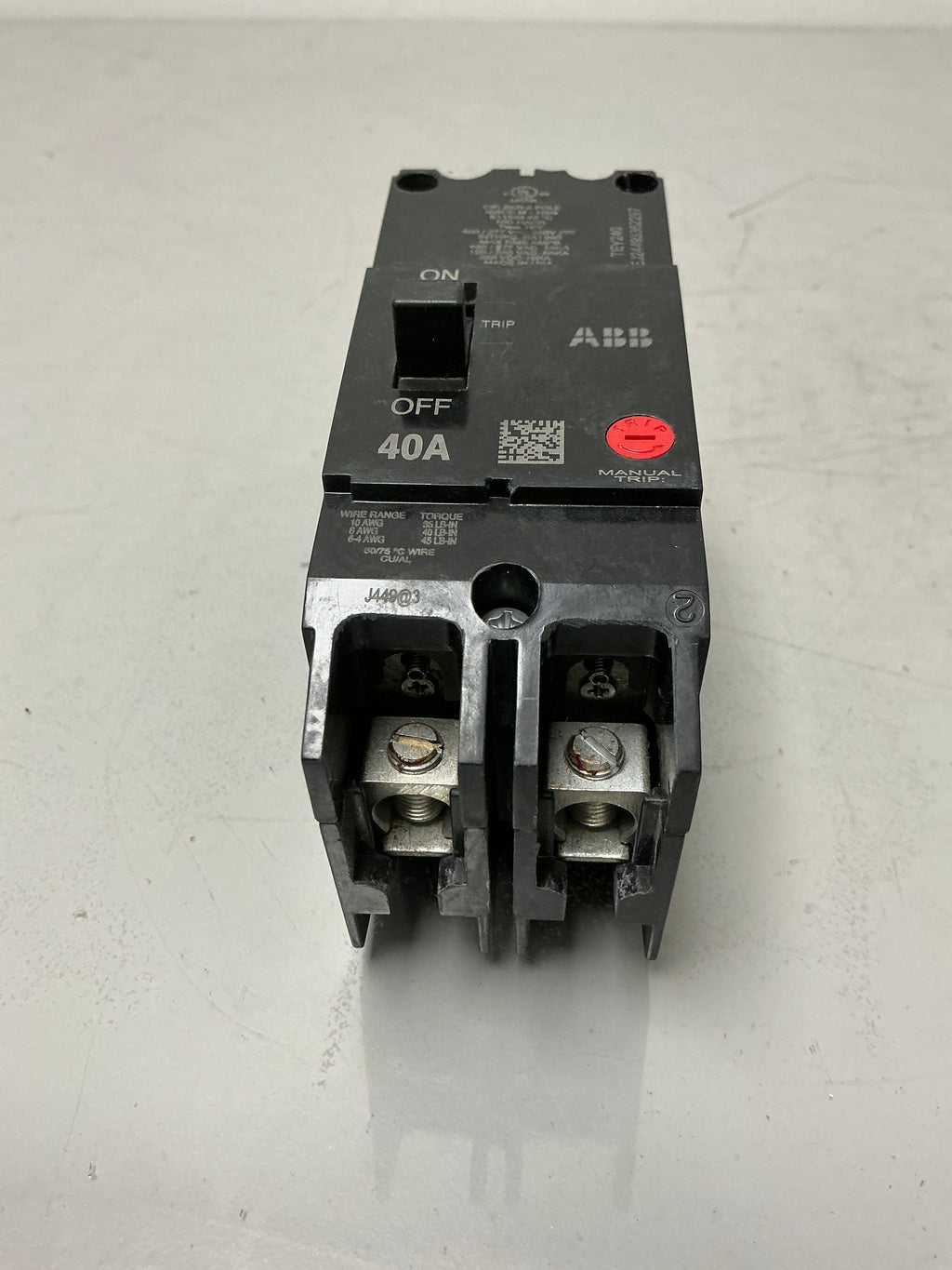 Used GE TEY240 2 Pole, 40 Amps, 480 Volts Circuit Breaker