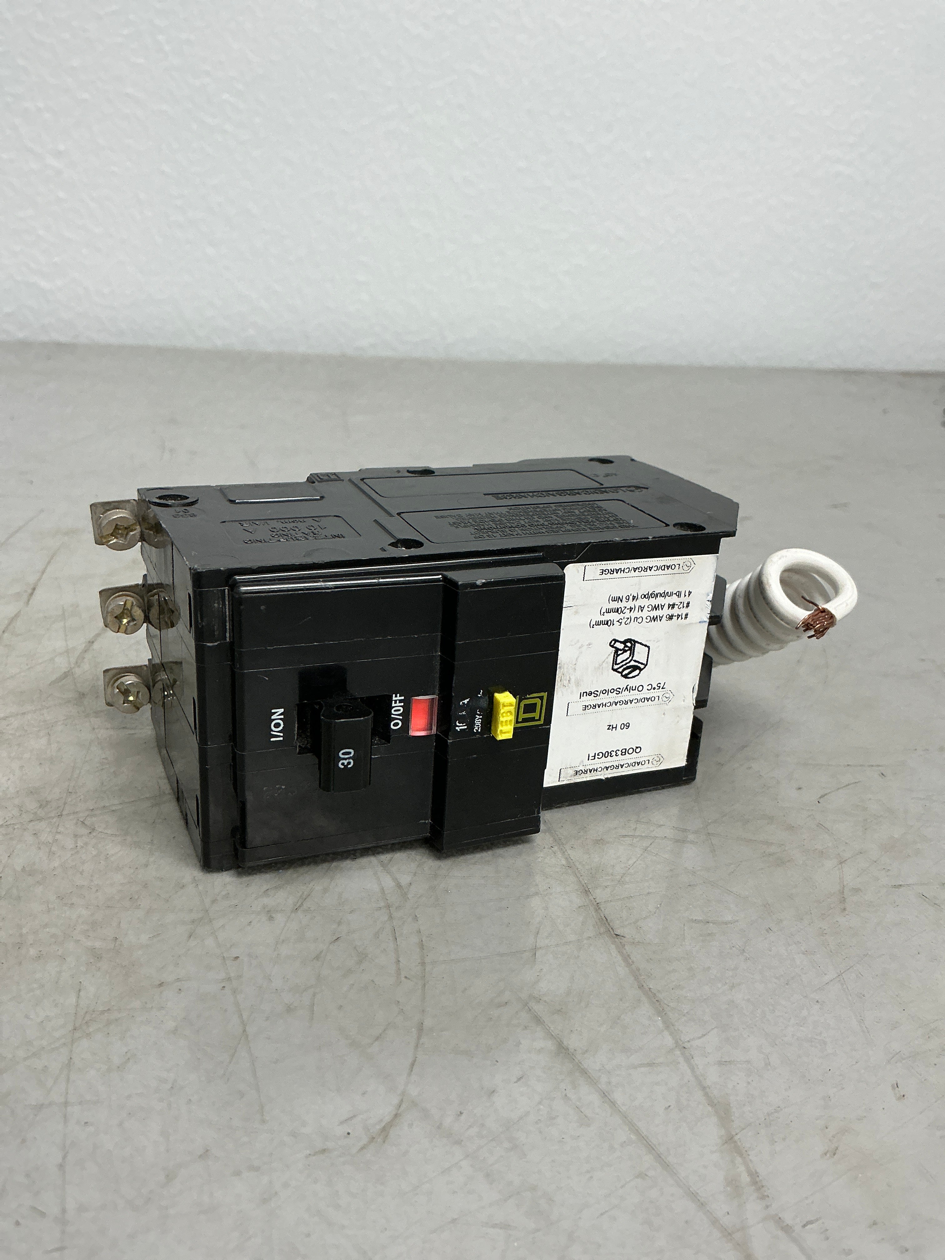 Used Square D QOB330GFI 3 Pole, 30 Amps, 208Y/120V Circuit Breaker