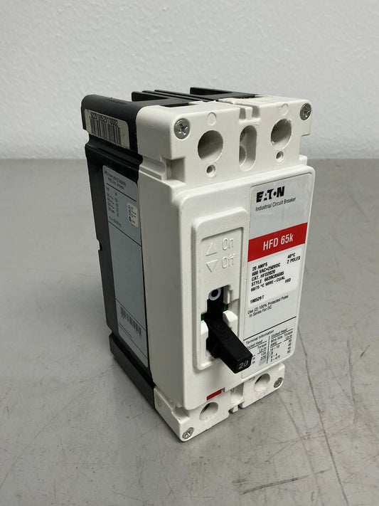 Used Eaton HFD2020 2 Poles, 20 Amps, 600 Volts