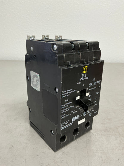 Used Square D EGB34070 3 Pole, 70 Amps