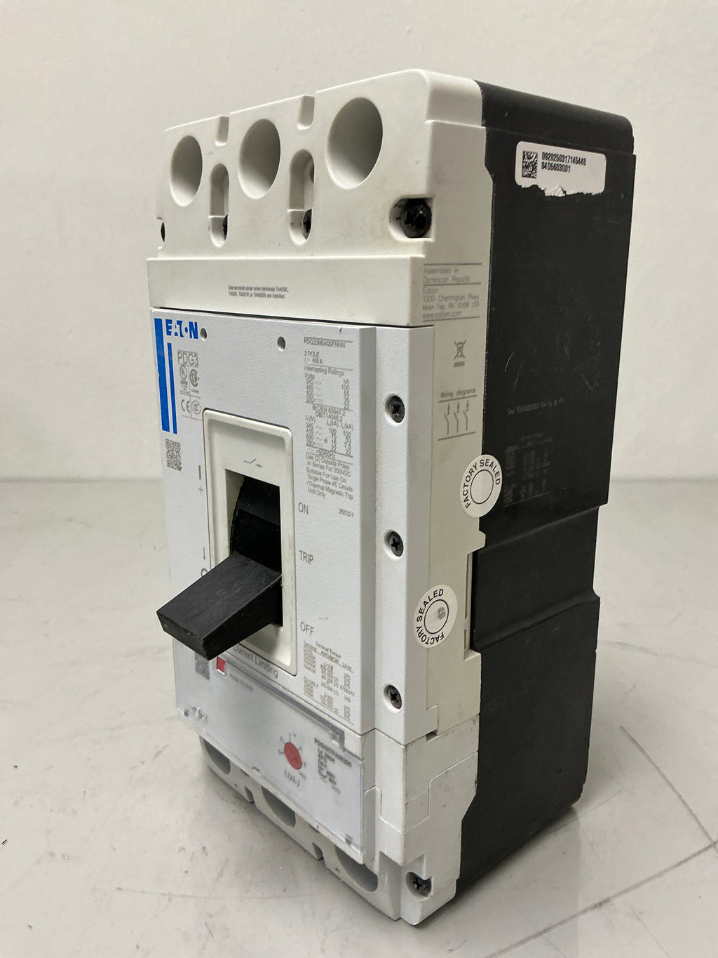 Used Eaton PDG33M0400FNNN 3 Pole, 400 Amps, 600 Volts Circuit Breaker