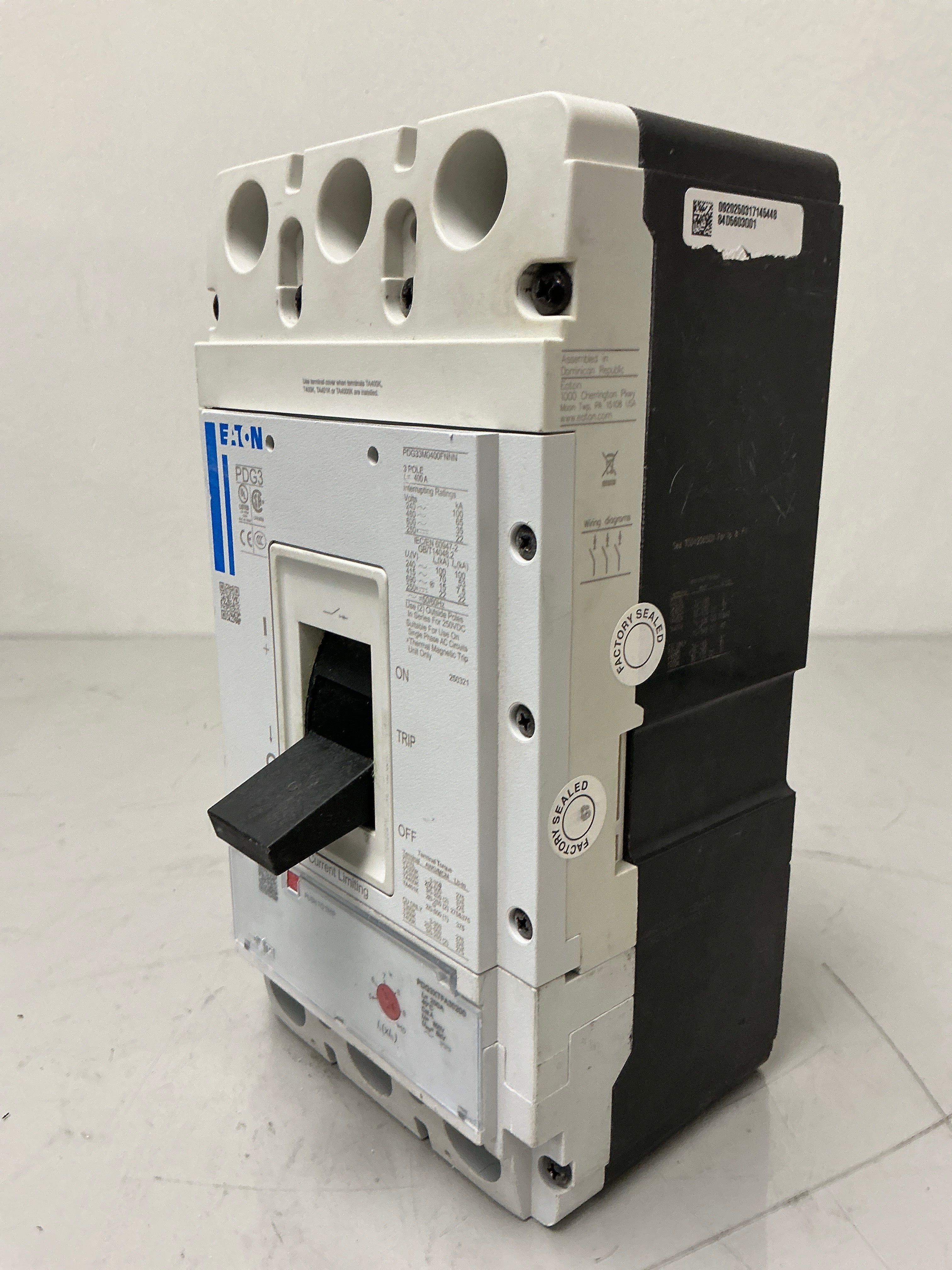 Used Eaton PDG33M0400FNNN 3 Pole, 400 Amps, 600 Volts Circuit Breaker