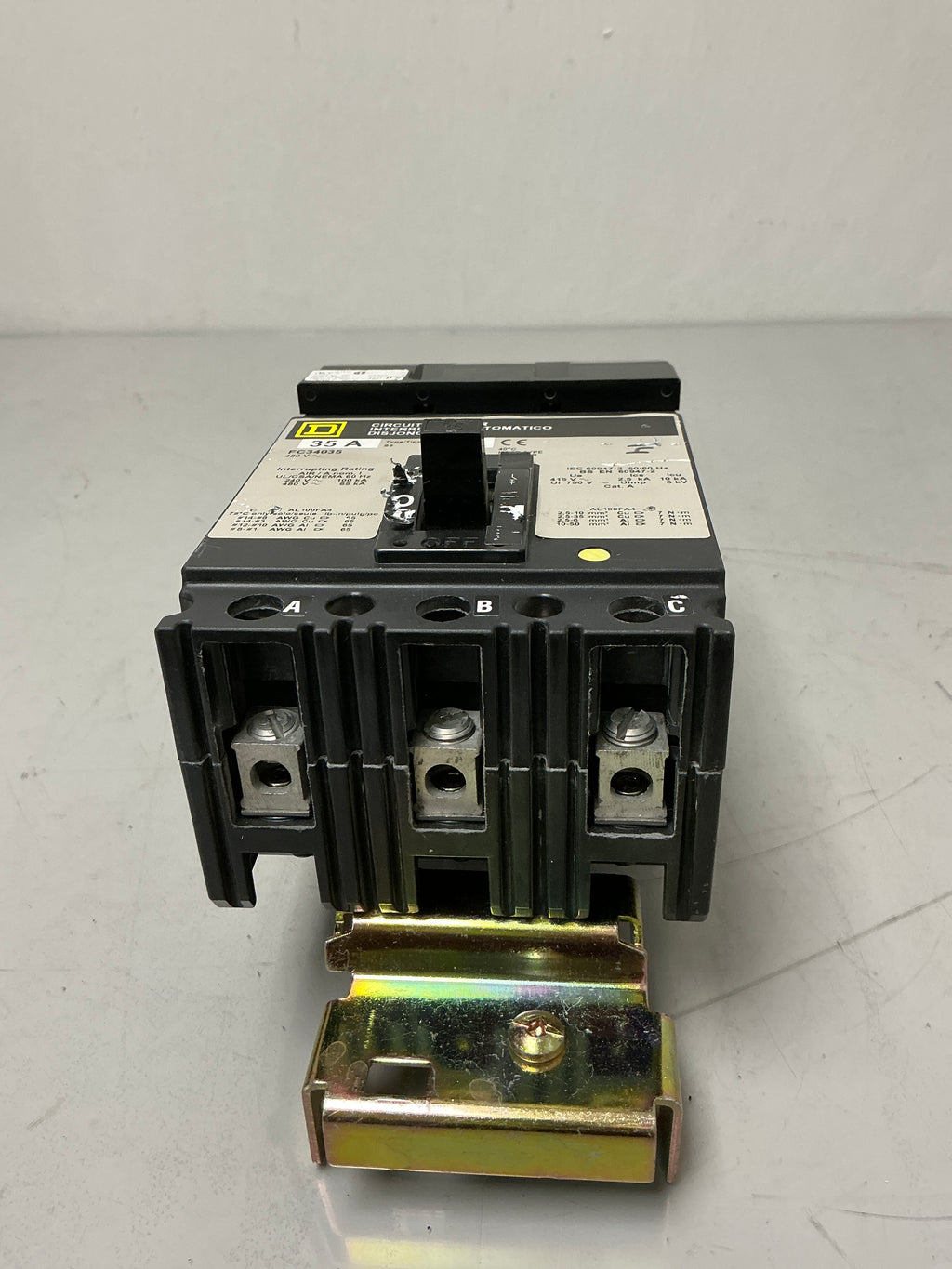 Used Square D FC34035 3 Pole, 35 Amps, 480 Volts Circuit Breaker