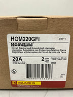 New Square D HOM220GFI 2 Pole, 20 Amps, 240 Volts Circuit Breaker