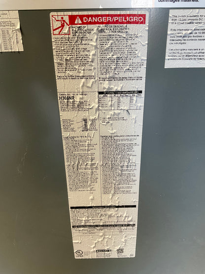 Used Square D H366NR Disconnect 600 Amp 600 Volt Fusible Outdoor