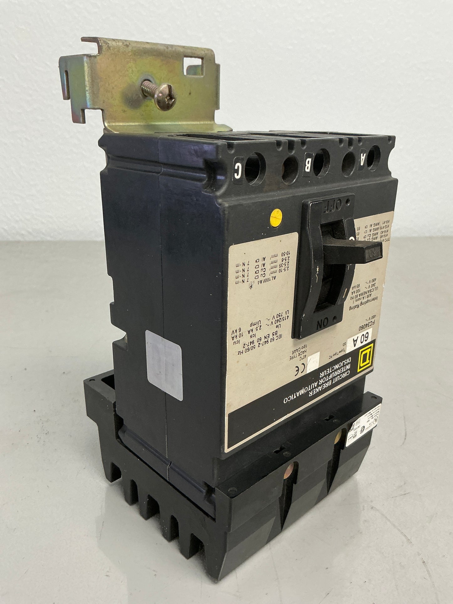 Used Square D FC34060 3 Pole, 60 Amps, 480 Volts