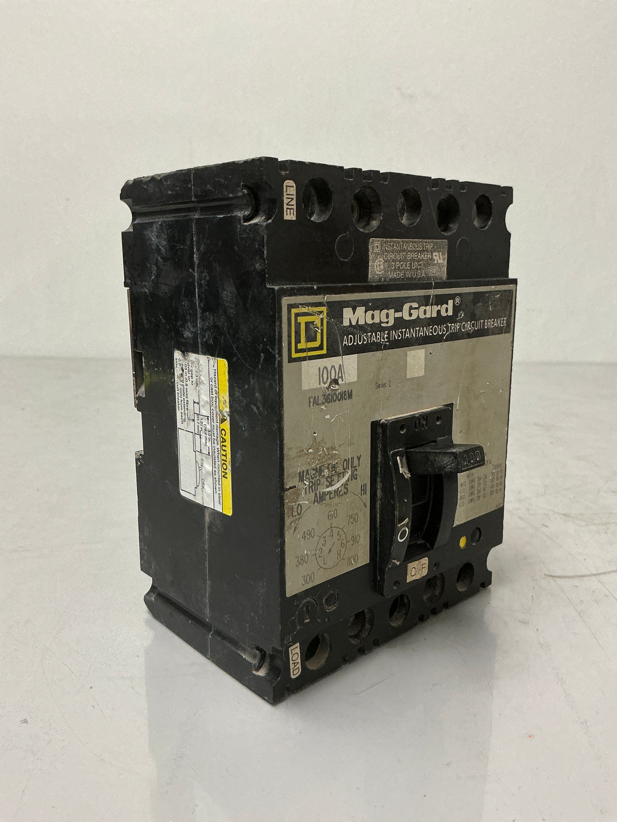 Used Square D FAL3610018M 3 Pole, 100 Amps, 600 Volts Circuit Breaker