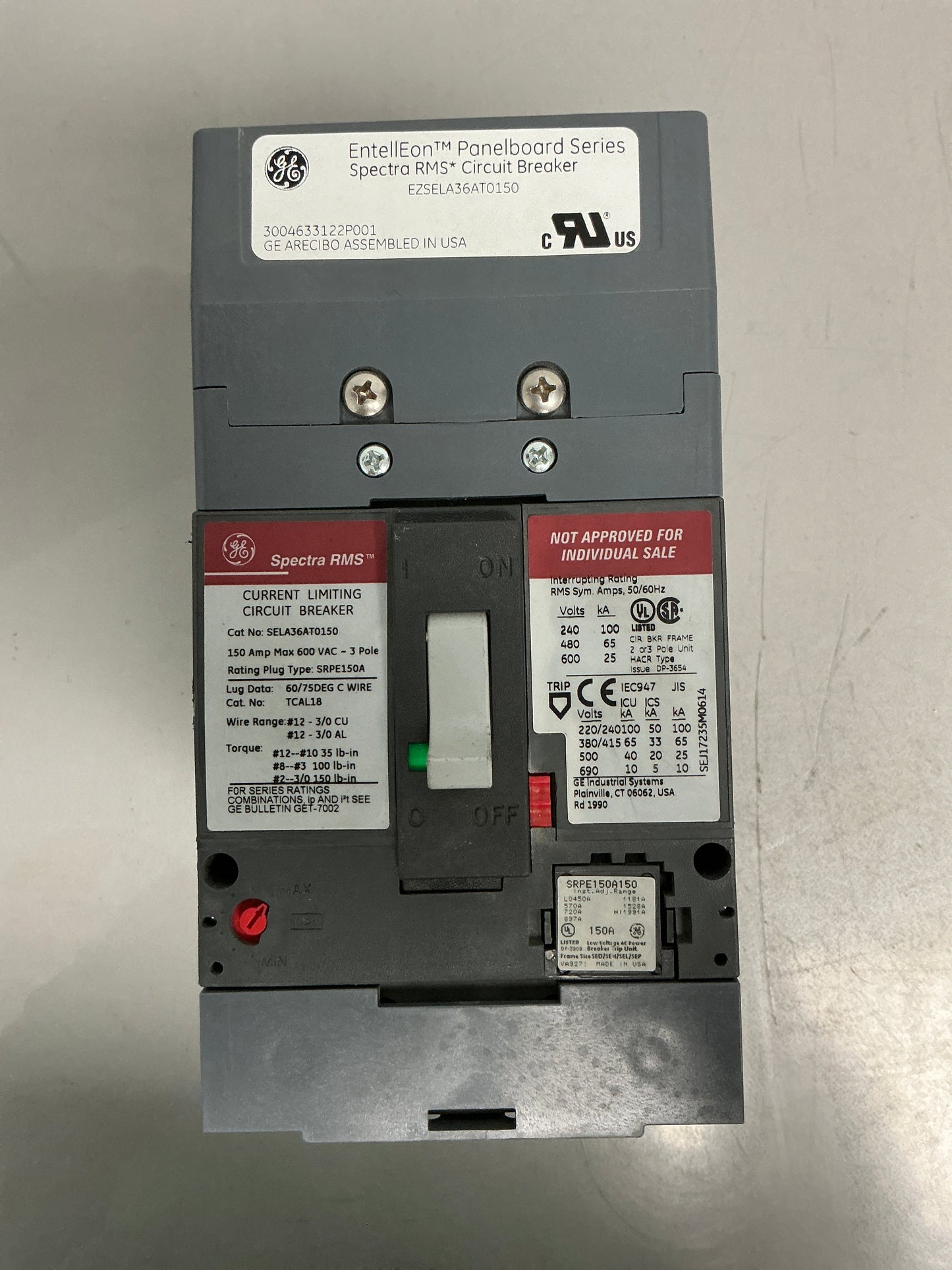 New EZSELA36AT0150 3 Poles, 150 Amps, 600 Volts