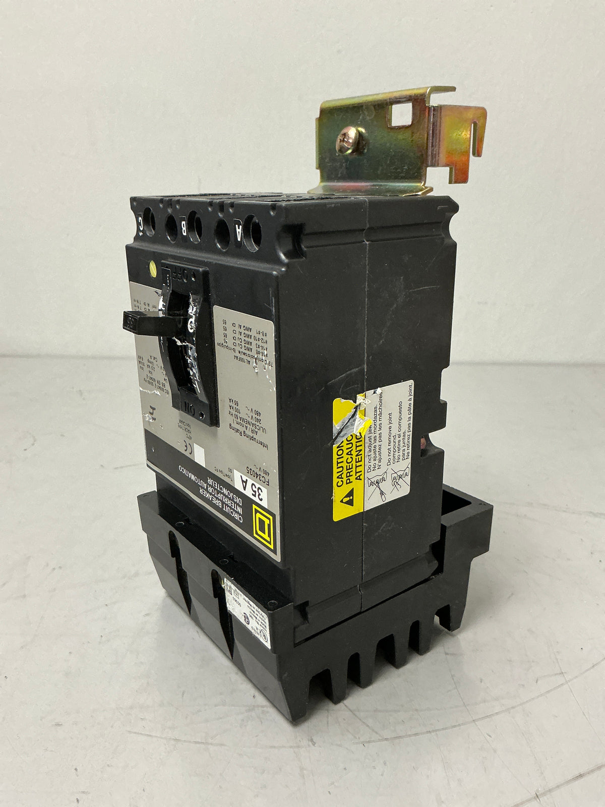 Used Square D FC34035 3 Pole, 35 Amps, 480 Volts Circuit Breaker