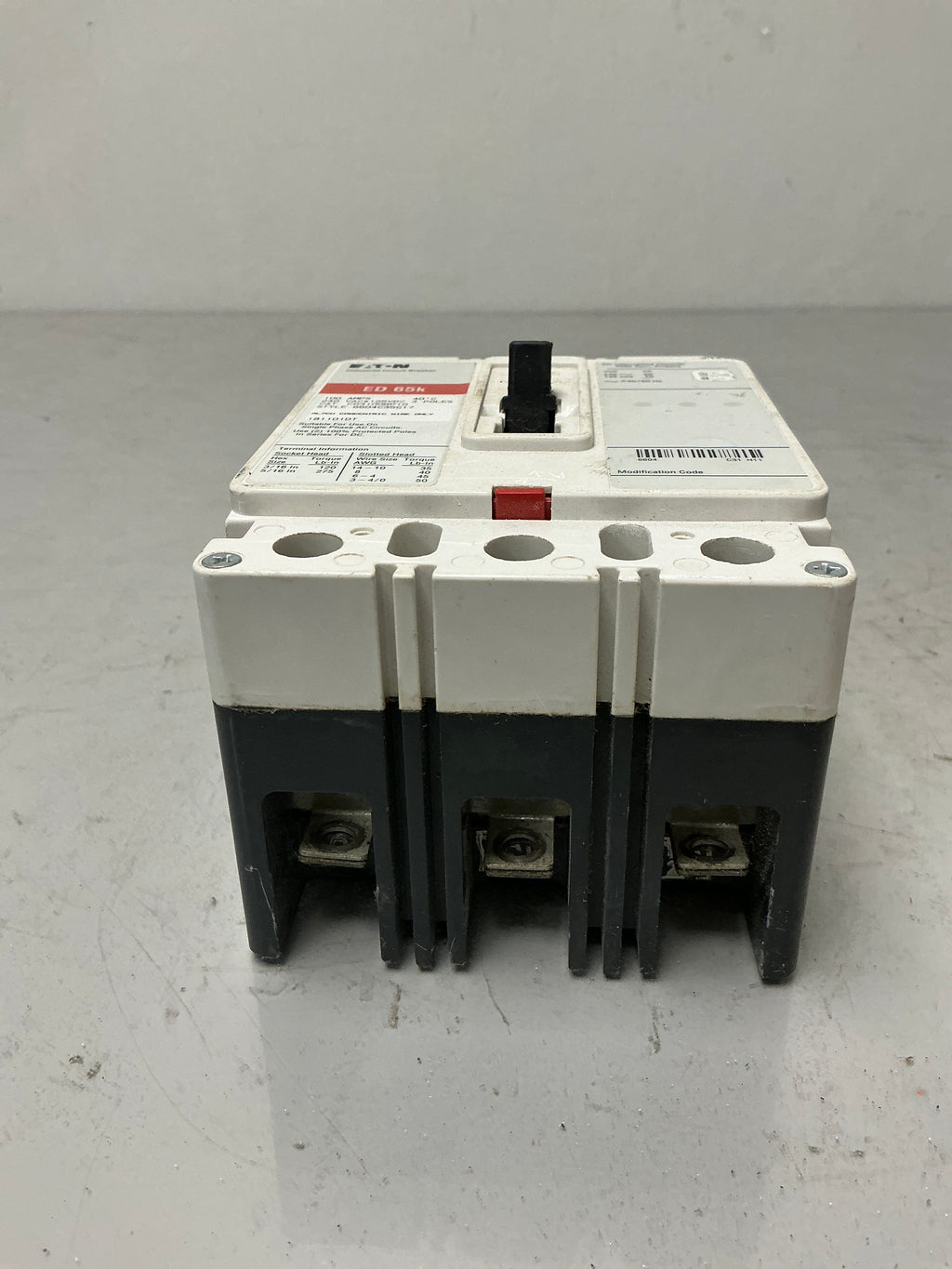 Used Eaton ED3100 3 Pole, 100 Amps, 240 Volts Circuit Breaker