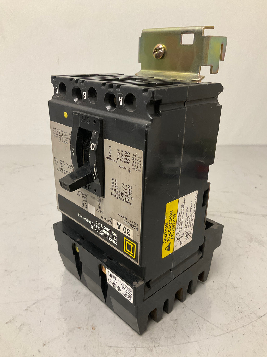Used Square D FA34030 3 Pole, 30 Amps, 600 Volts Circuit Breaker