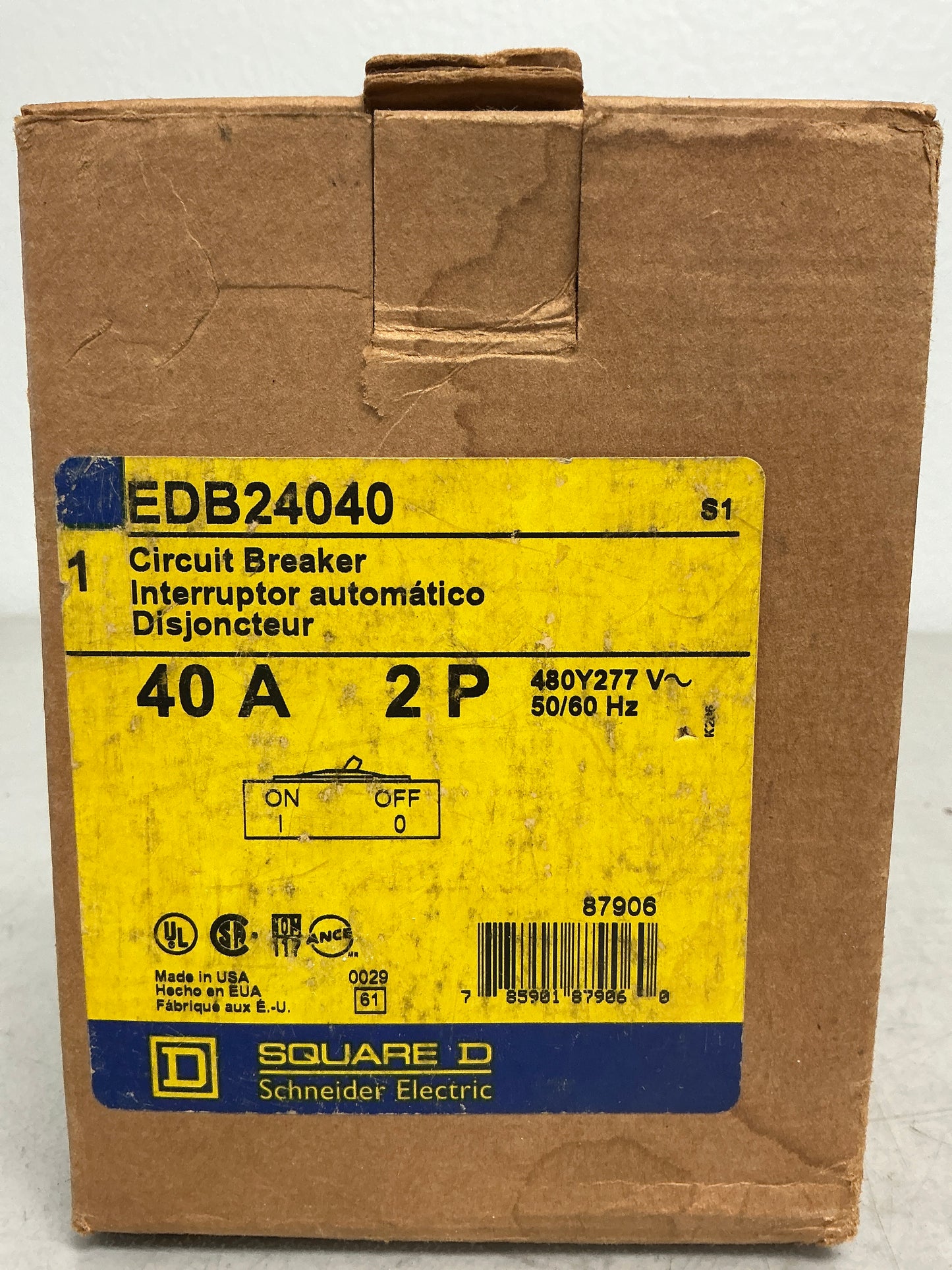New Square D EDB24040 2 Pole, 40 Amps, 480 Volts