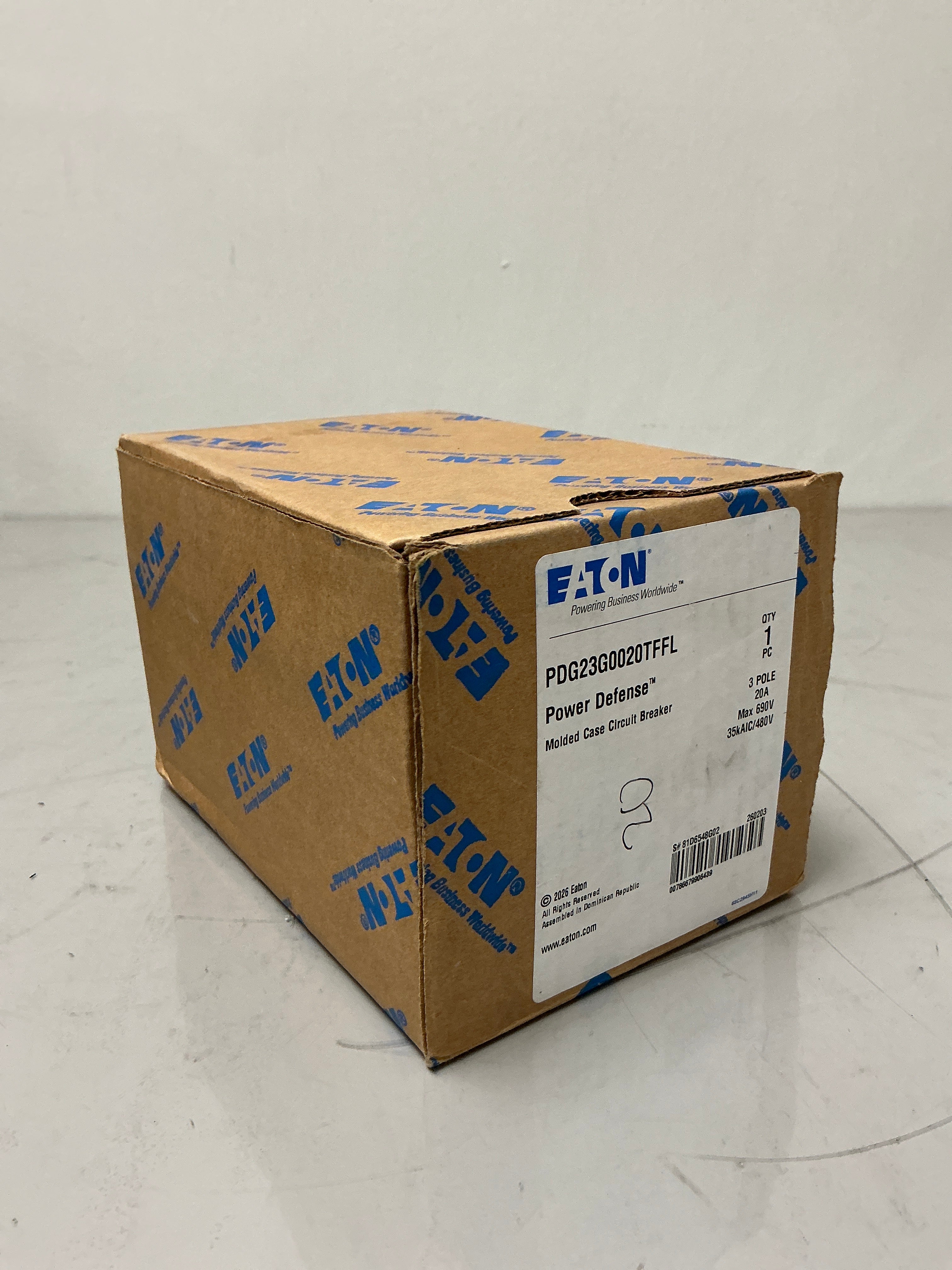 New Eaton PDG23G0020TFFL 3 Pole, 20 Amps, 480 Volts Circuit Breaker