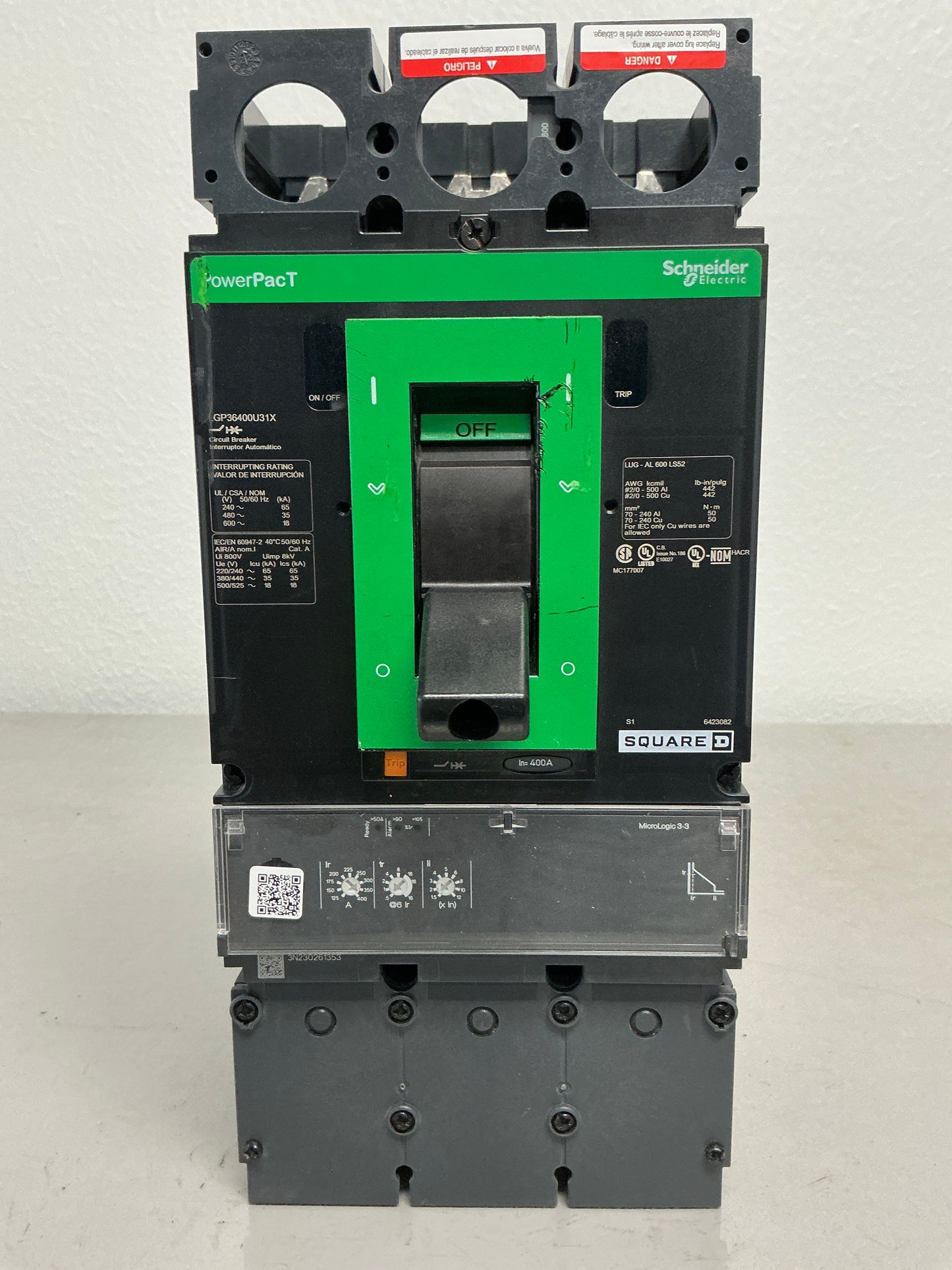 New Square D LGP36400U31X 400 Amps, 3 Pole