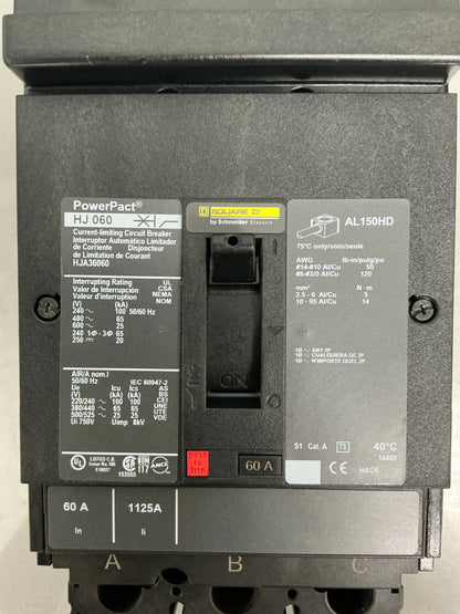 Used Square D HJA36060 3 Pole, 60 Amps, 600 Volts