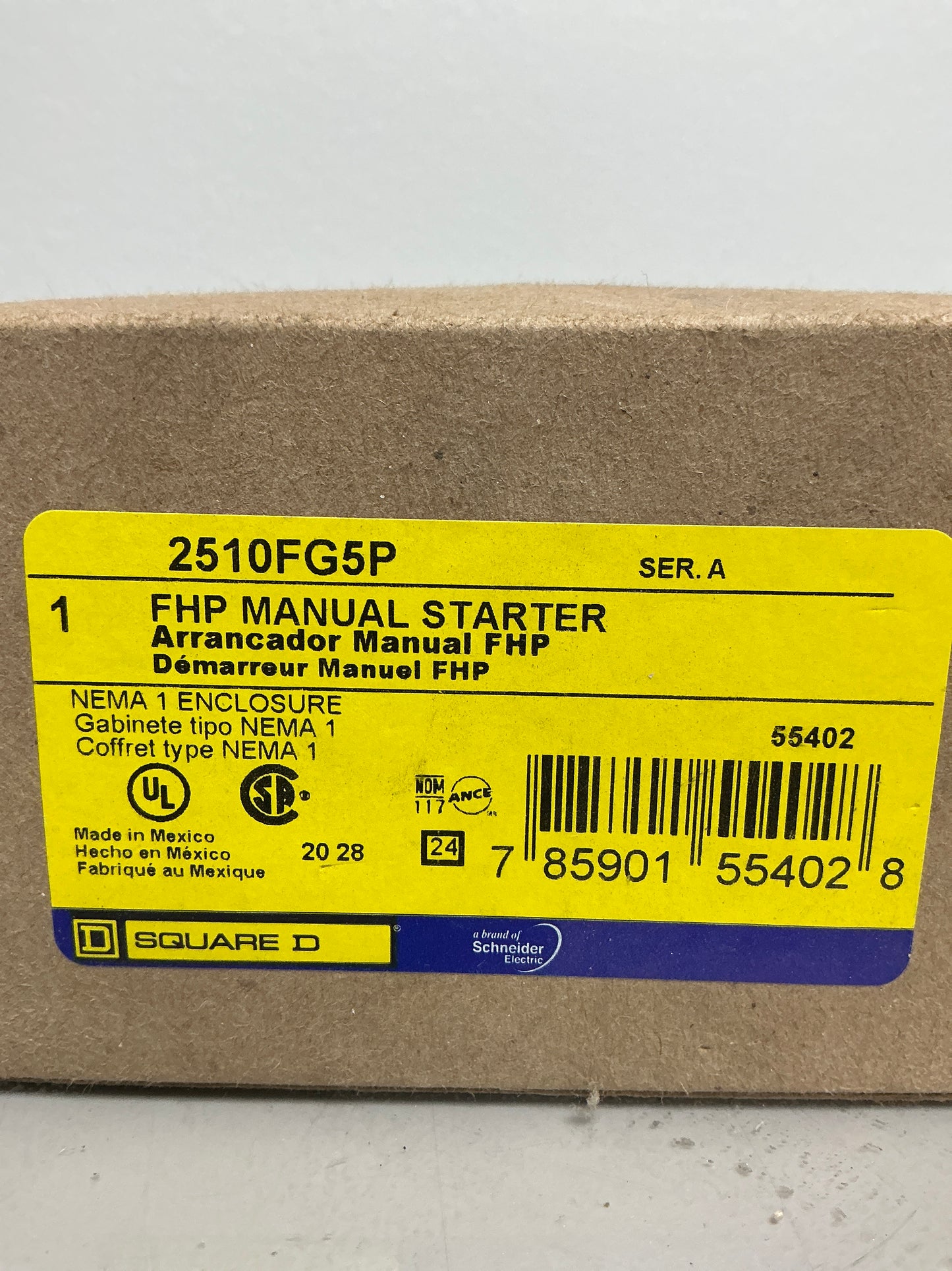 New Square D 2510FG5P Manual Starter