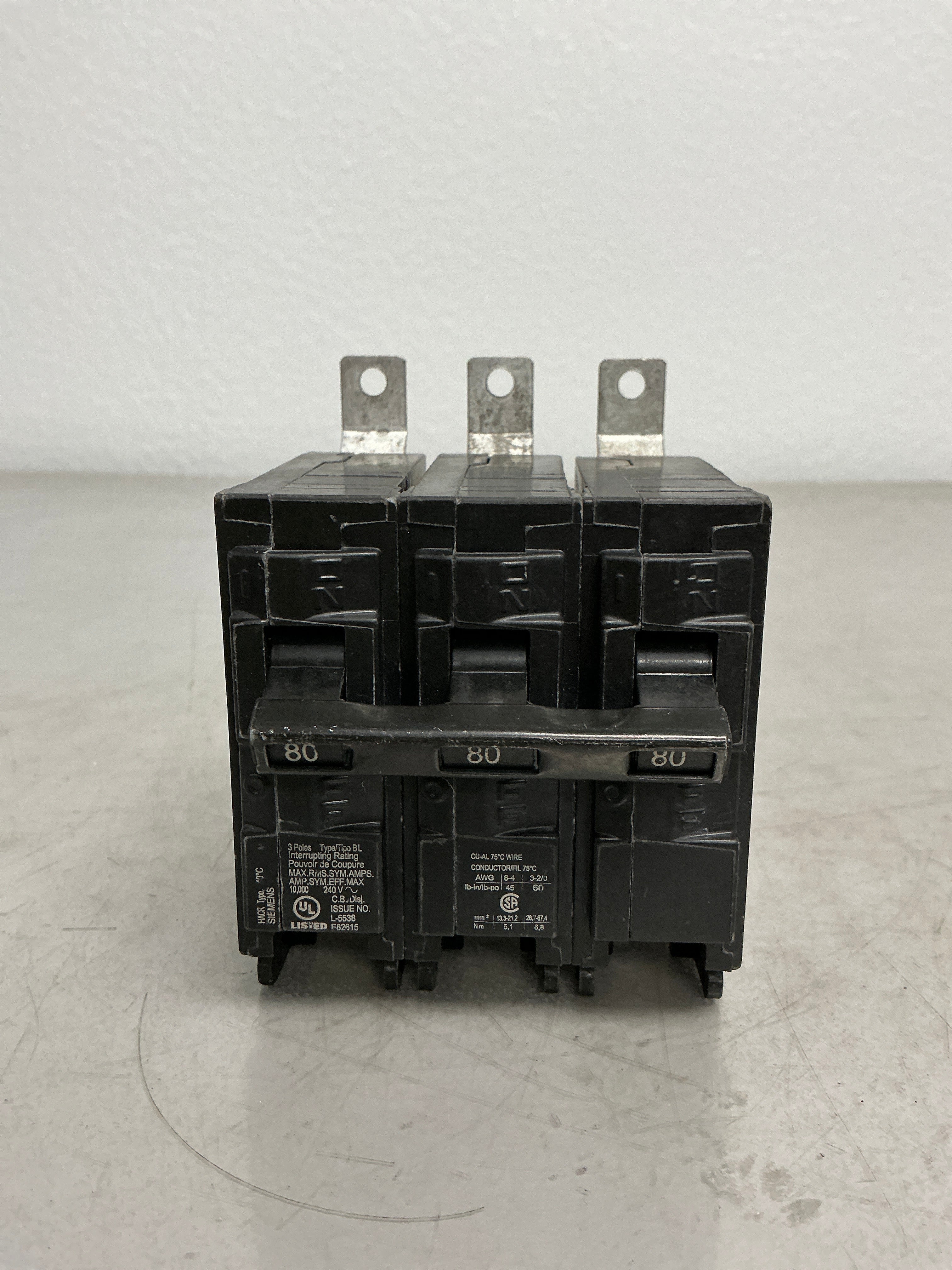 Used Siemens B380 3 Pole, 80 Amps, 240 Volts