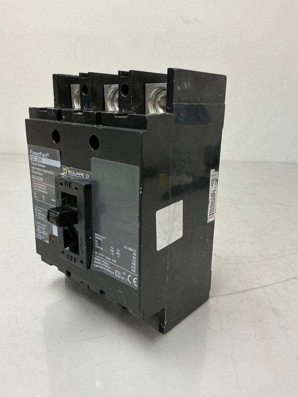 Used Square D QDL32200 3 Pole, 200 Amps, 240 Volts Breaker