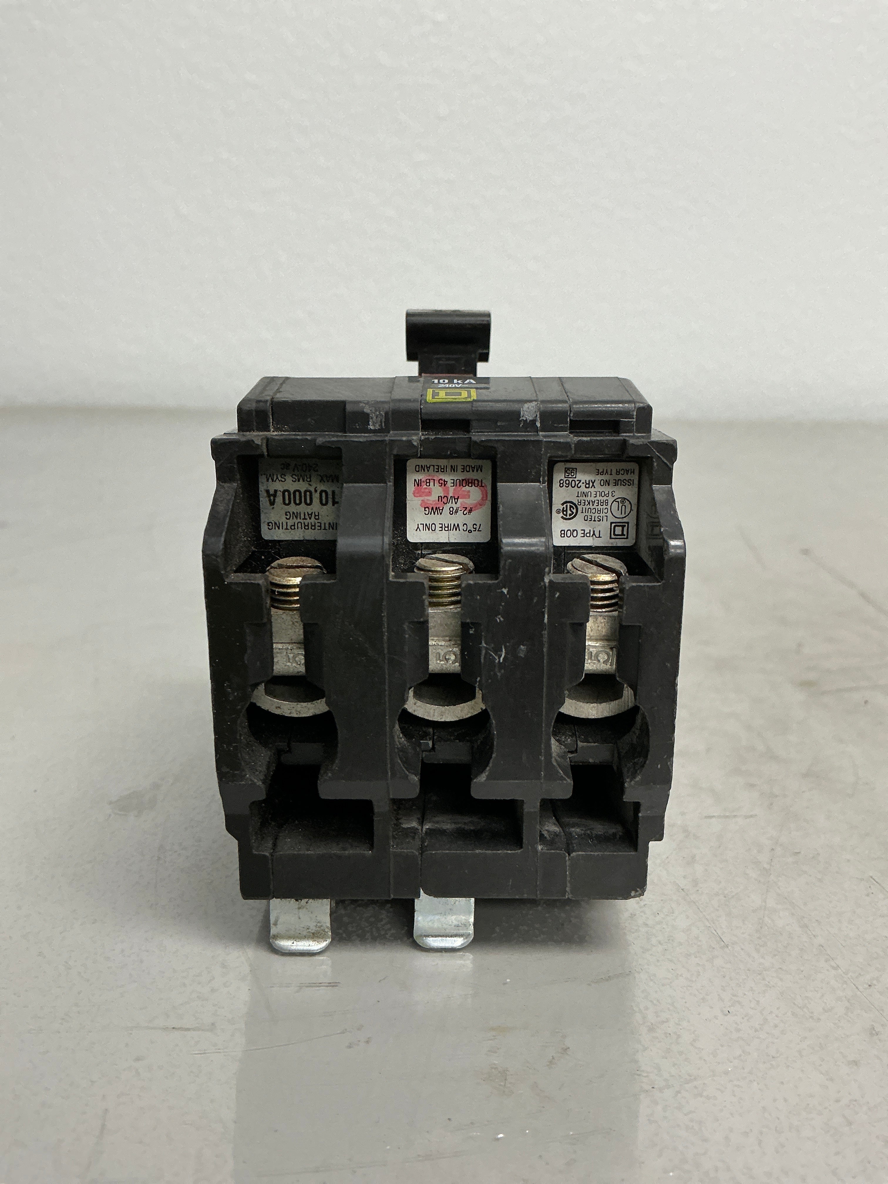 Used Square D QOB345 3 Pole, 45 Amps, 240 Volts