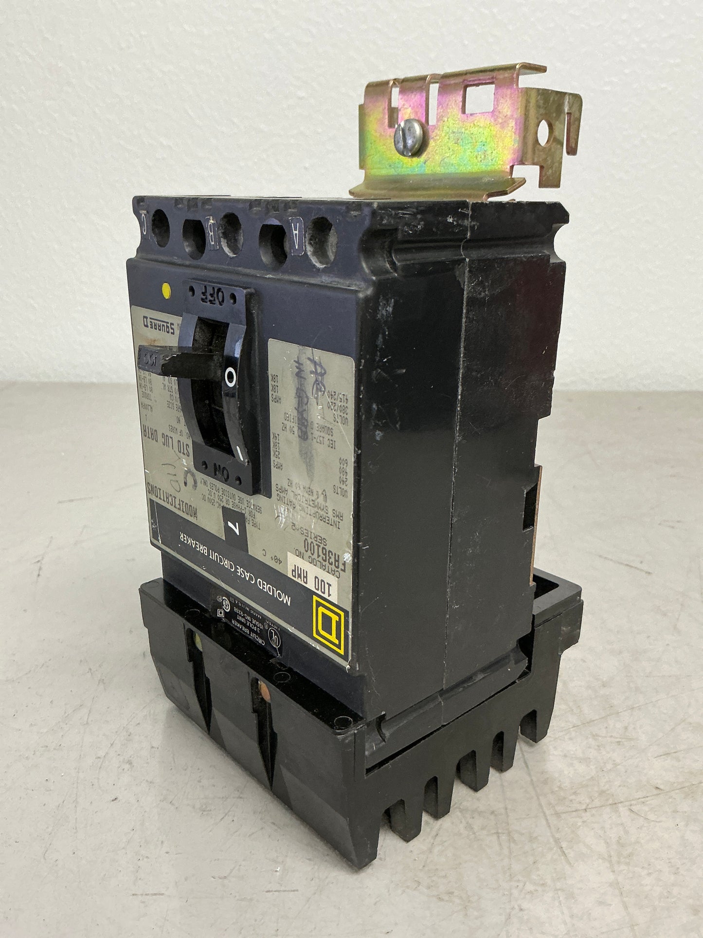 Used Square D FA36100 3 Pole, 100 Amps, 600 Volts